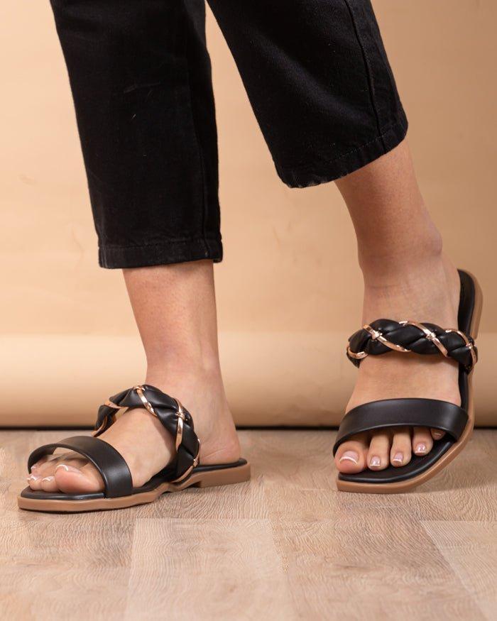 SANDALIAS CASUALES MUJER NASAU NEGRO - 1