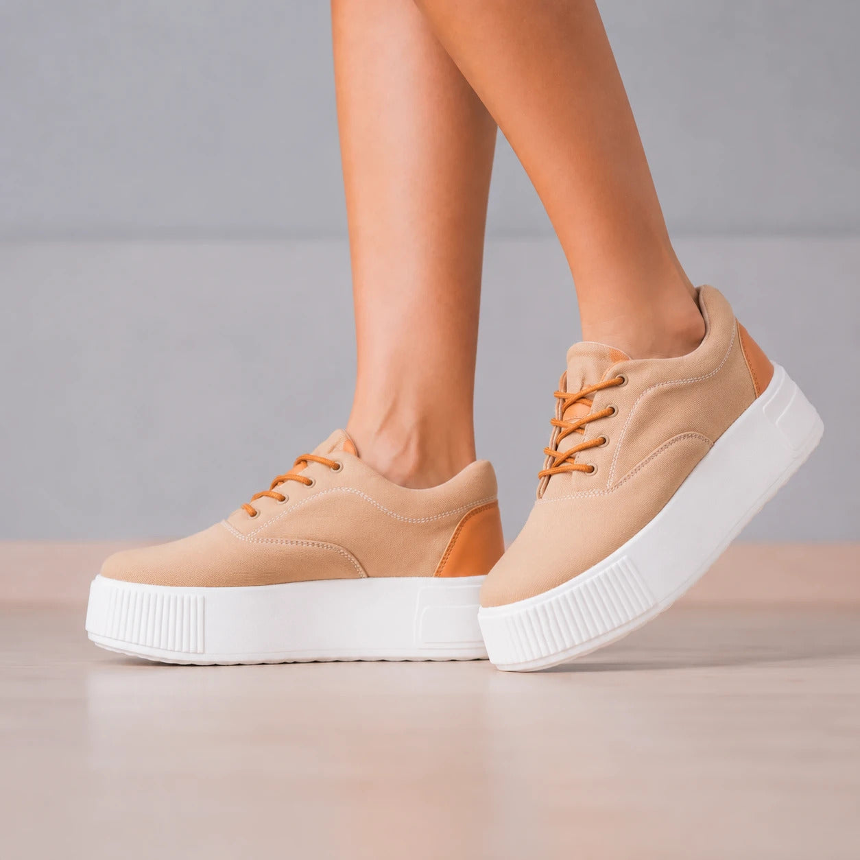 ZAPATILLAS URBANAS MUJER INTERLAGOS BEIGE - 5
