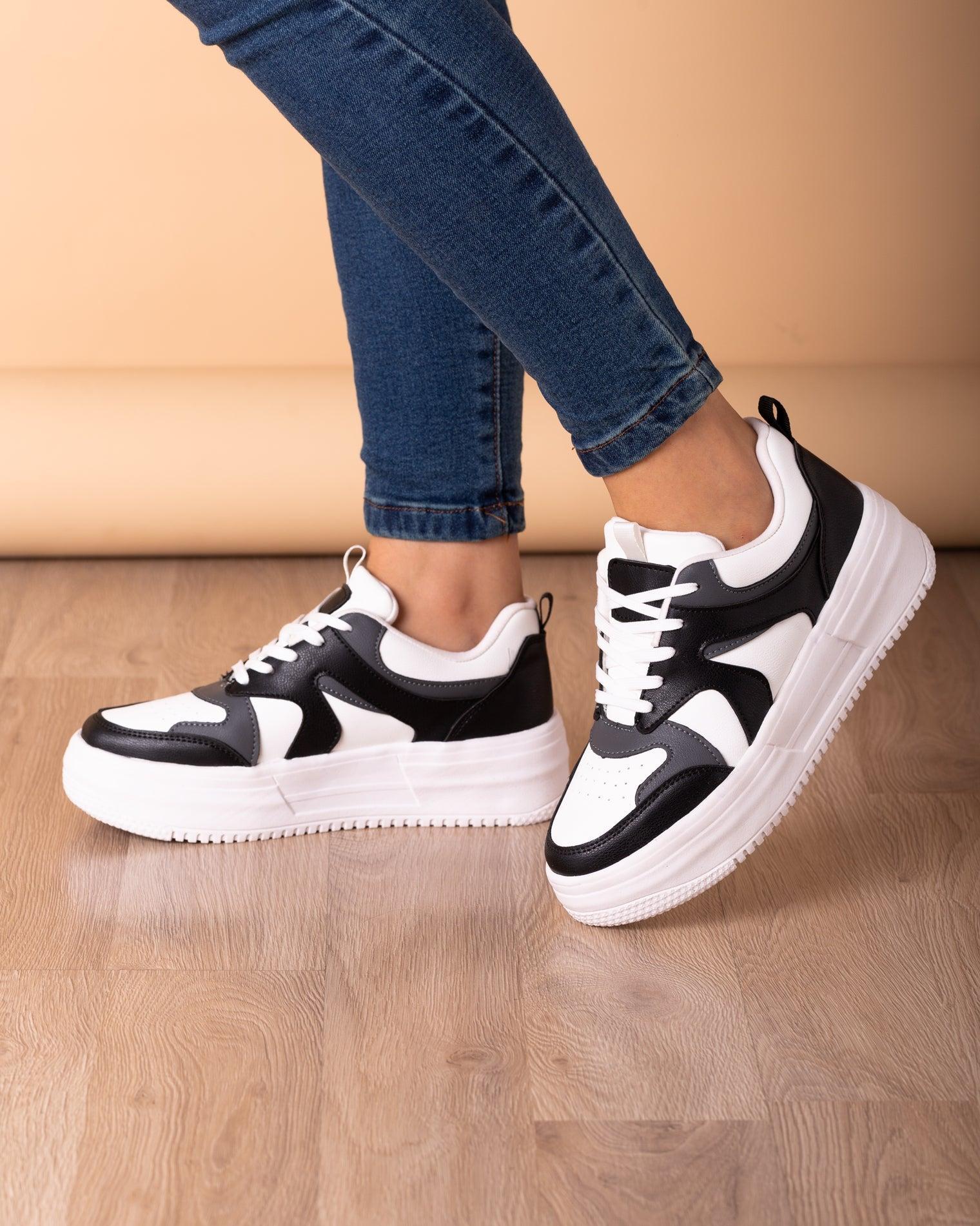 ZAPATILLAS URBANAS MUJER RUAN BLANCO CON NEGRO - 1