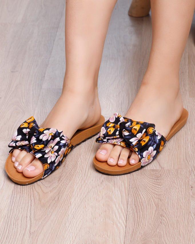 SANDALIAS CASUALES MUJER MICHI AZUL FLOREADO - 1