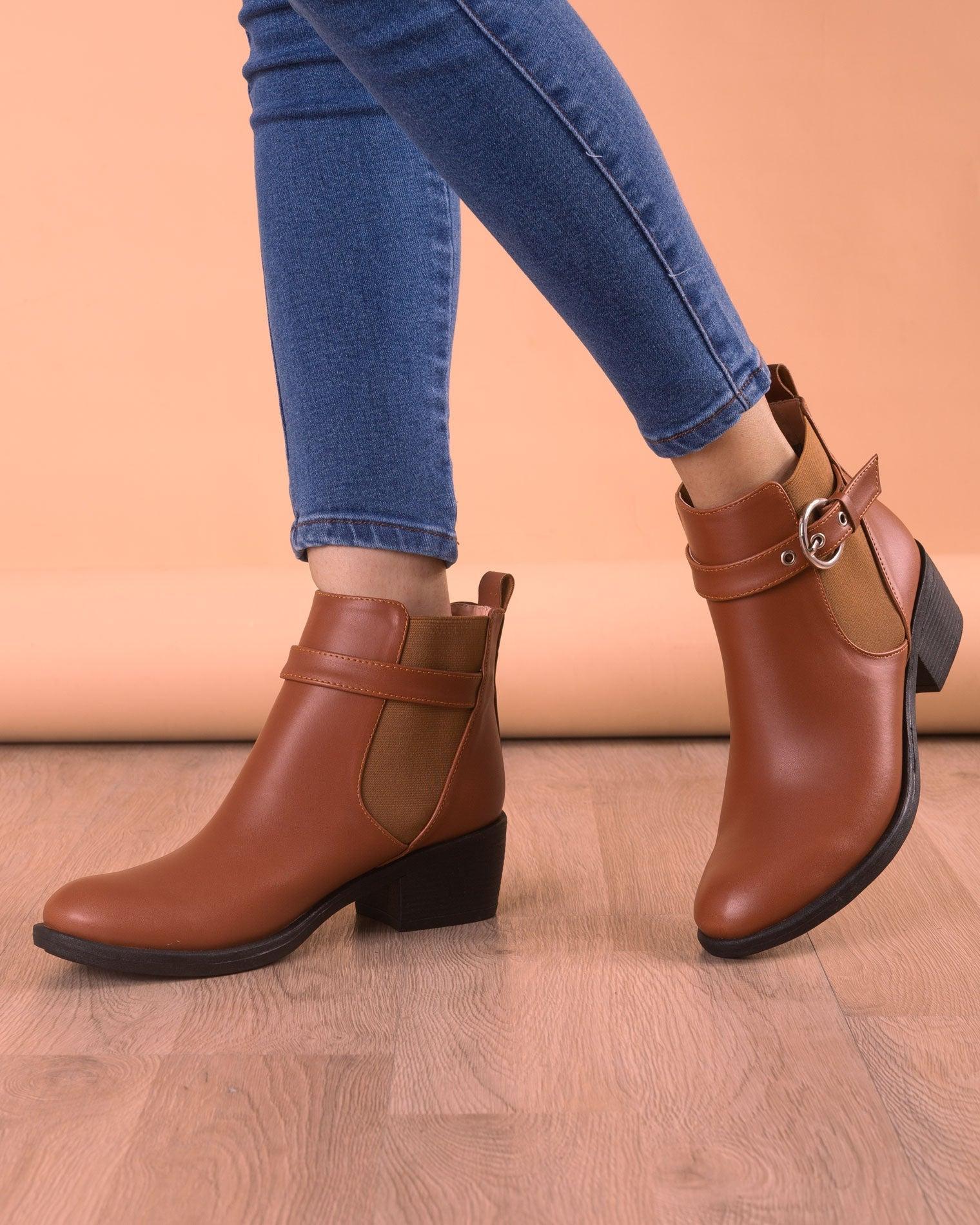 BOTINES MUJER SAPPORO CAMEL - 1