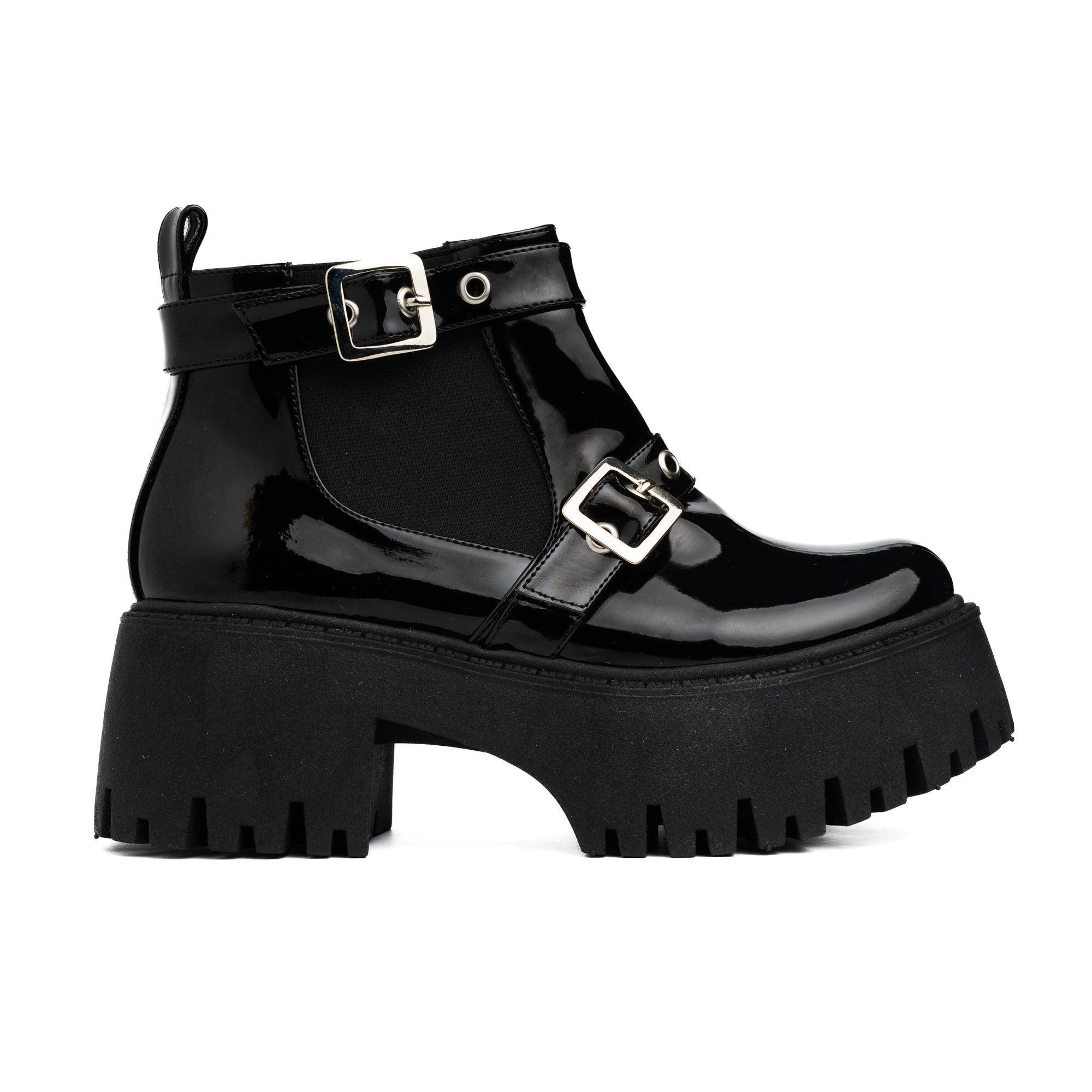 BOTAS MUJER ALICIA NEGRO CHAROL - 4