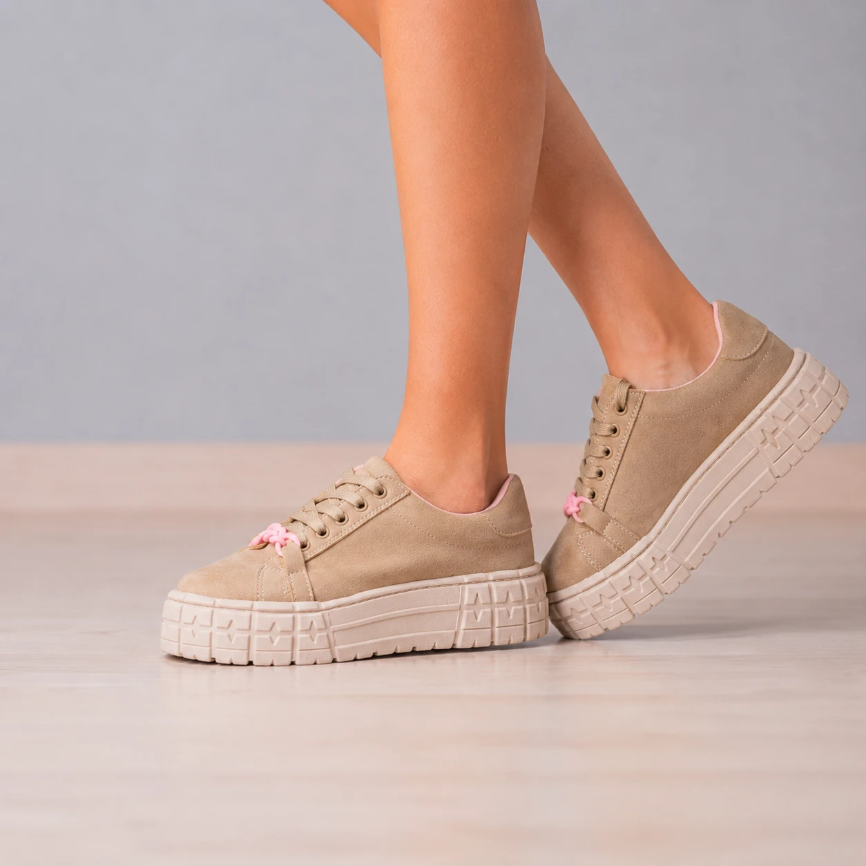 ZAPATILLAS URBANAS MUJER DUBLIN BEIGE ROSADO - 2