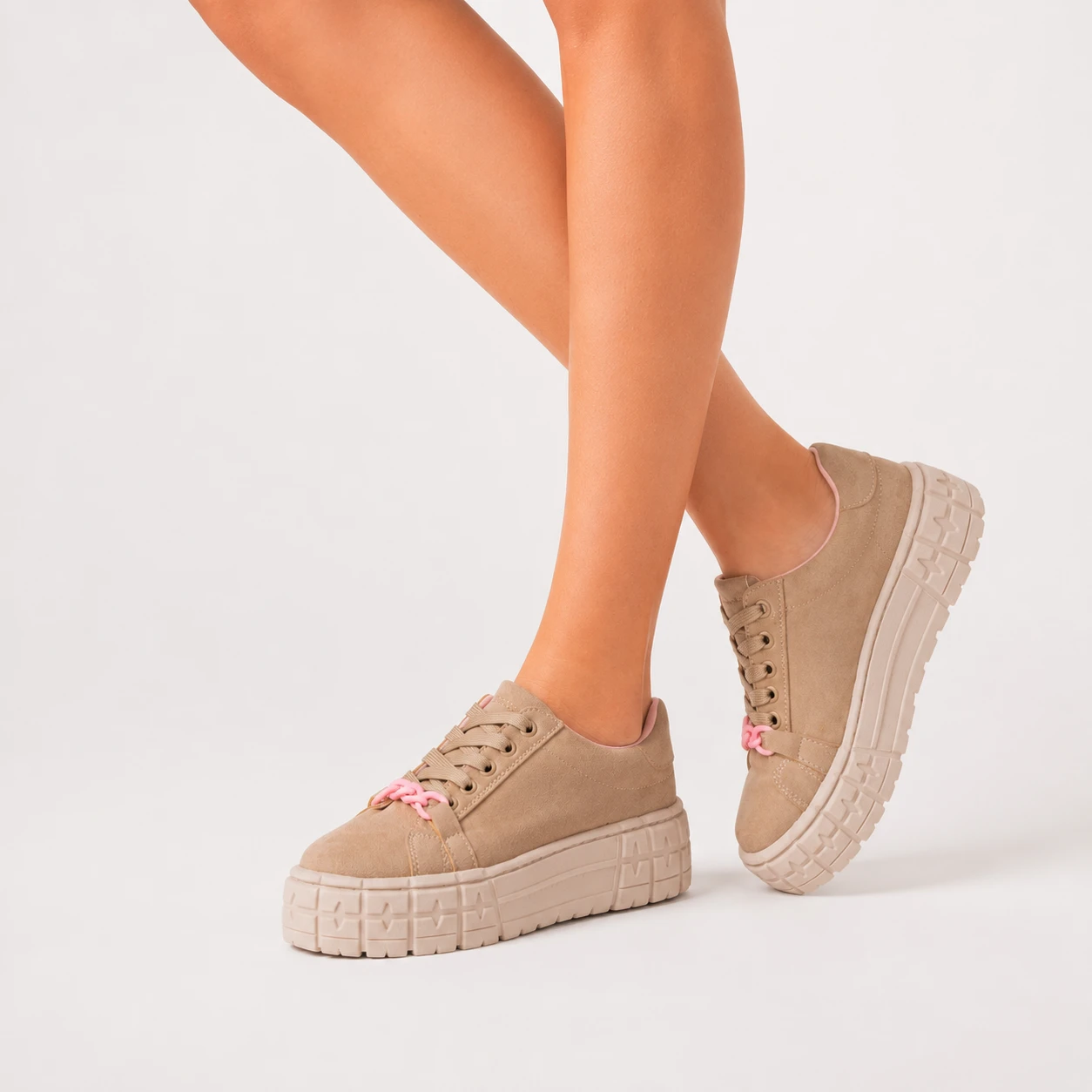 ZAPATILLAS URBANAS MUJER DUBLIN BEIGE ROSADO - 3