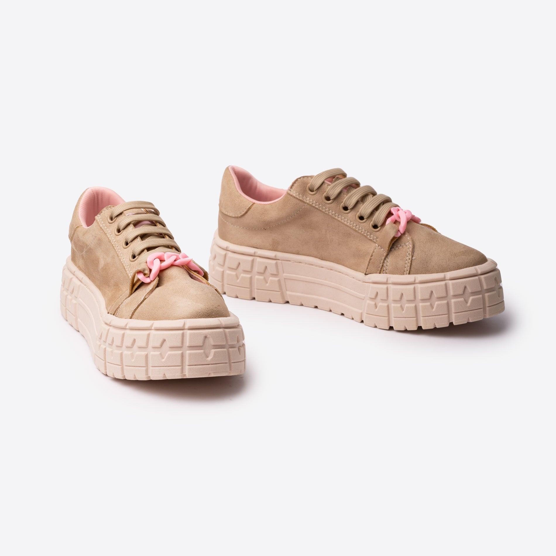 ZAPATILLAS URBANAS MUJER DUBLIN BEIGE ROSADO - 4