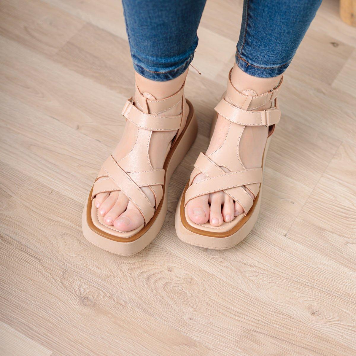 SANDALIAS CASUALES MUJER YANDYT BEIGE - 2