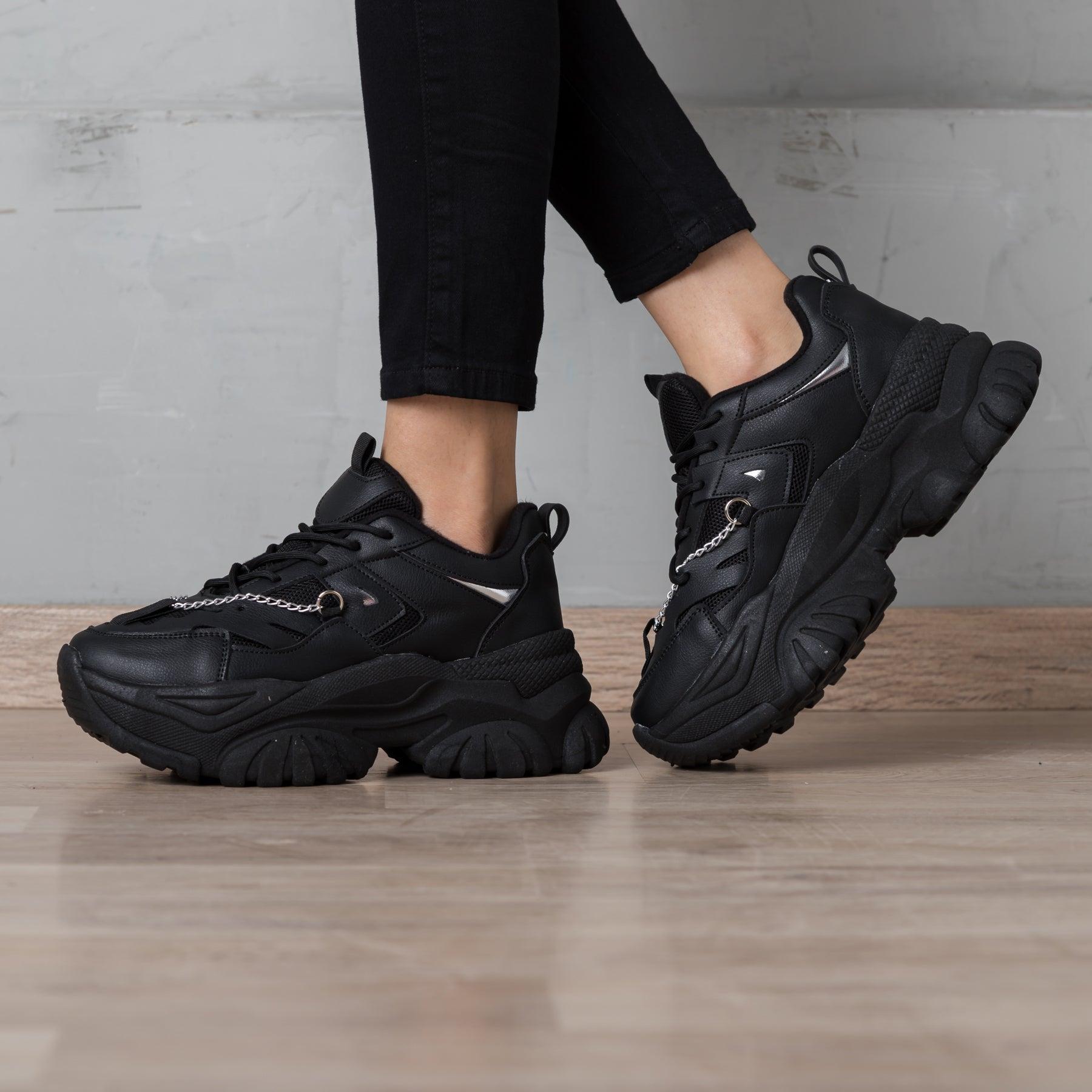 ZAPATILLAS URBANAS MUJER KINGZ NEGRO - 1