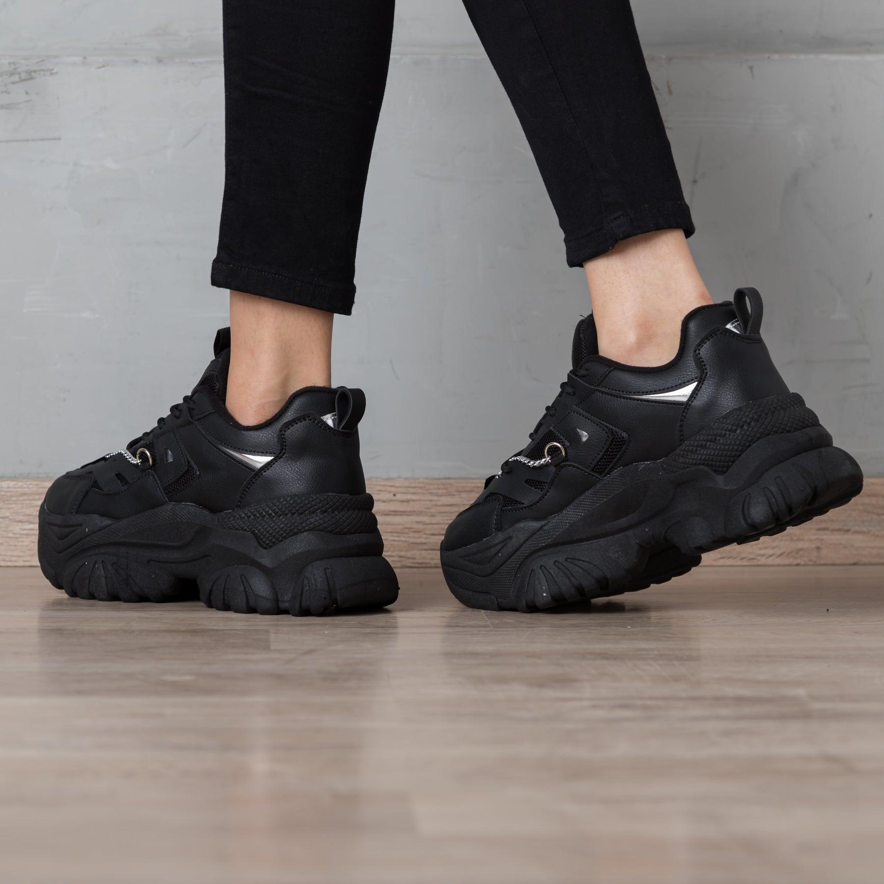 ZAPATILLAS URBANAS MUJER KINGZ NEGRO - 3