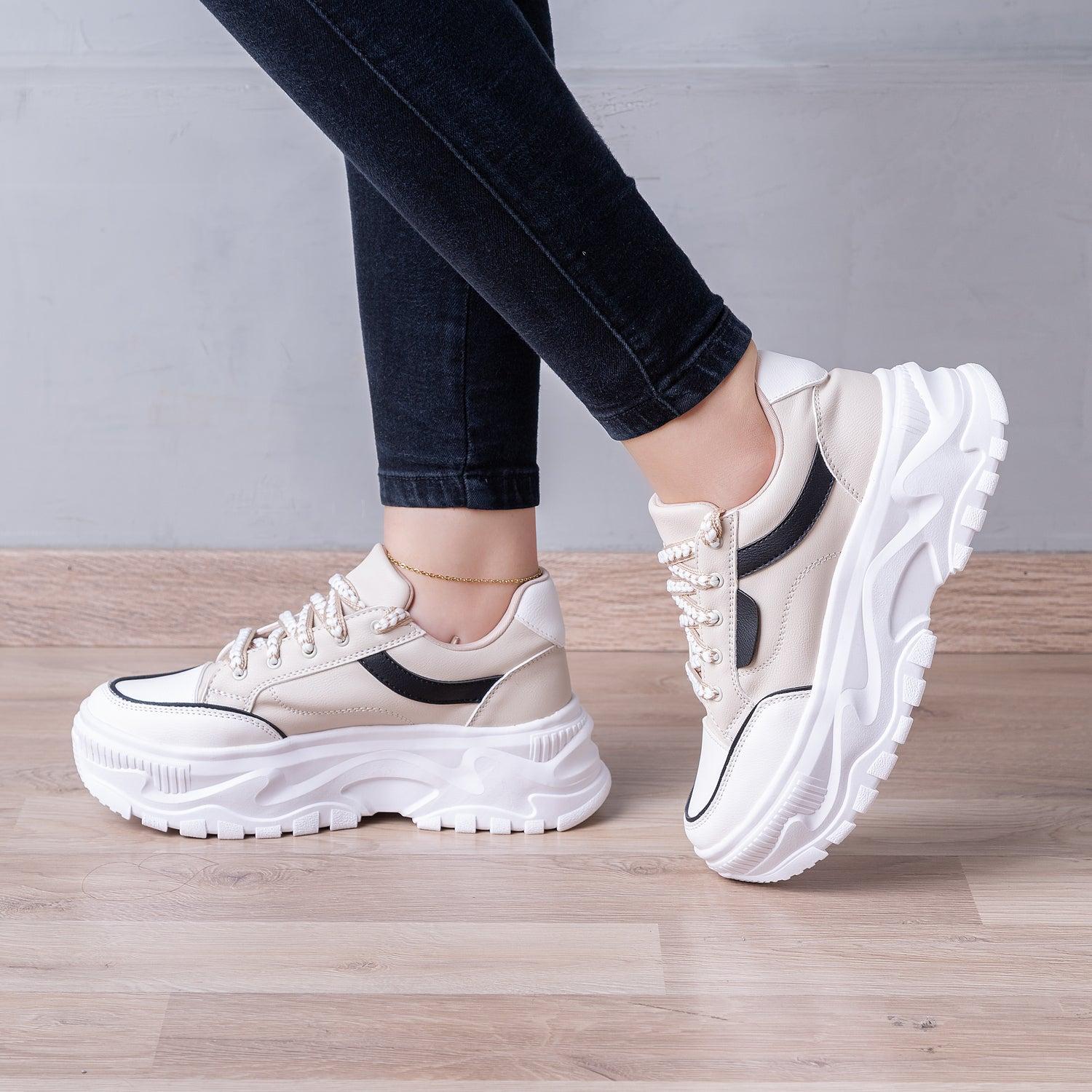 ZAPATILLAS URBANAS MUJER WEMBY BEIGE - 1