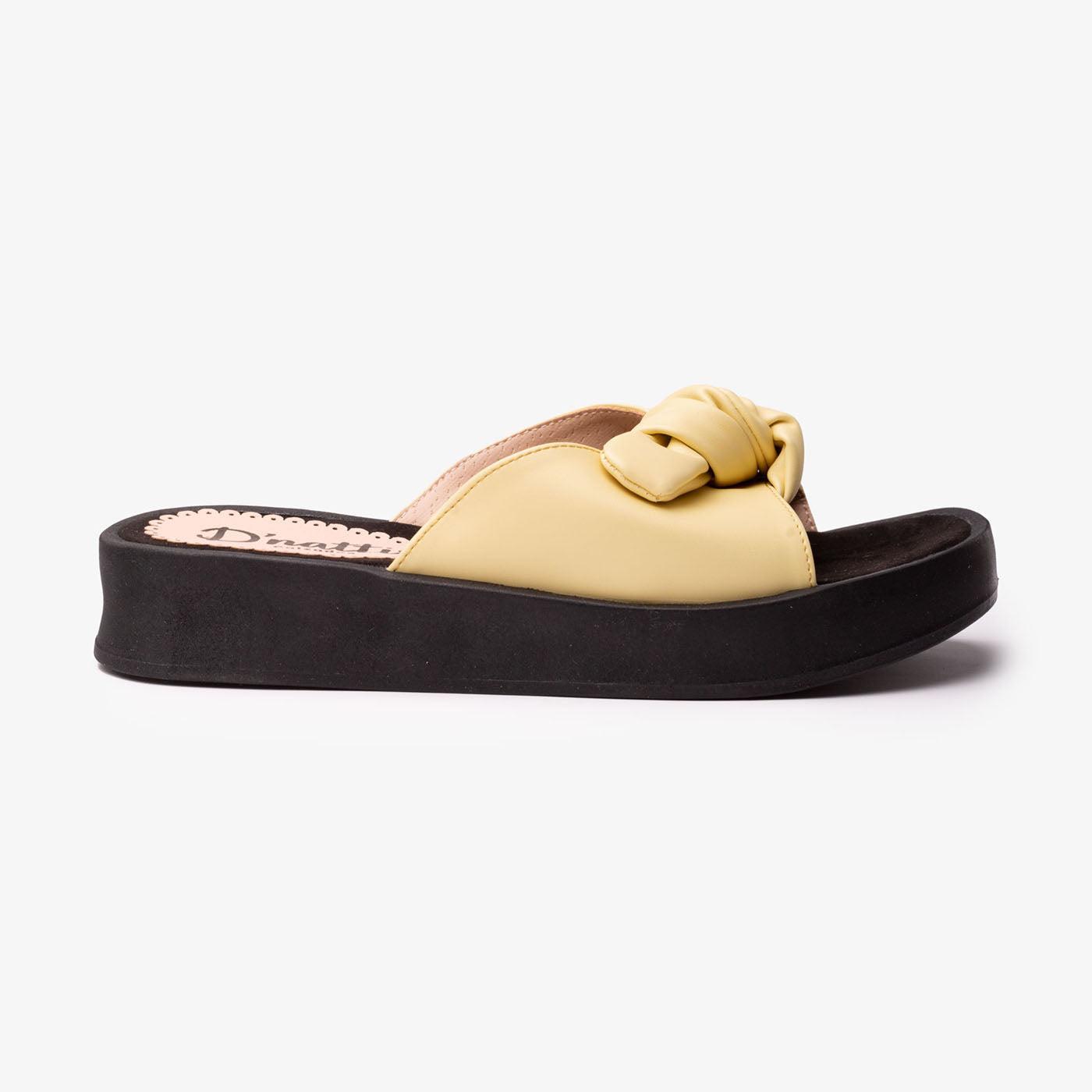SANDALIAS CASUALES MUJER LATINA AMARILLO - 4