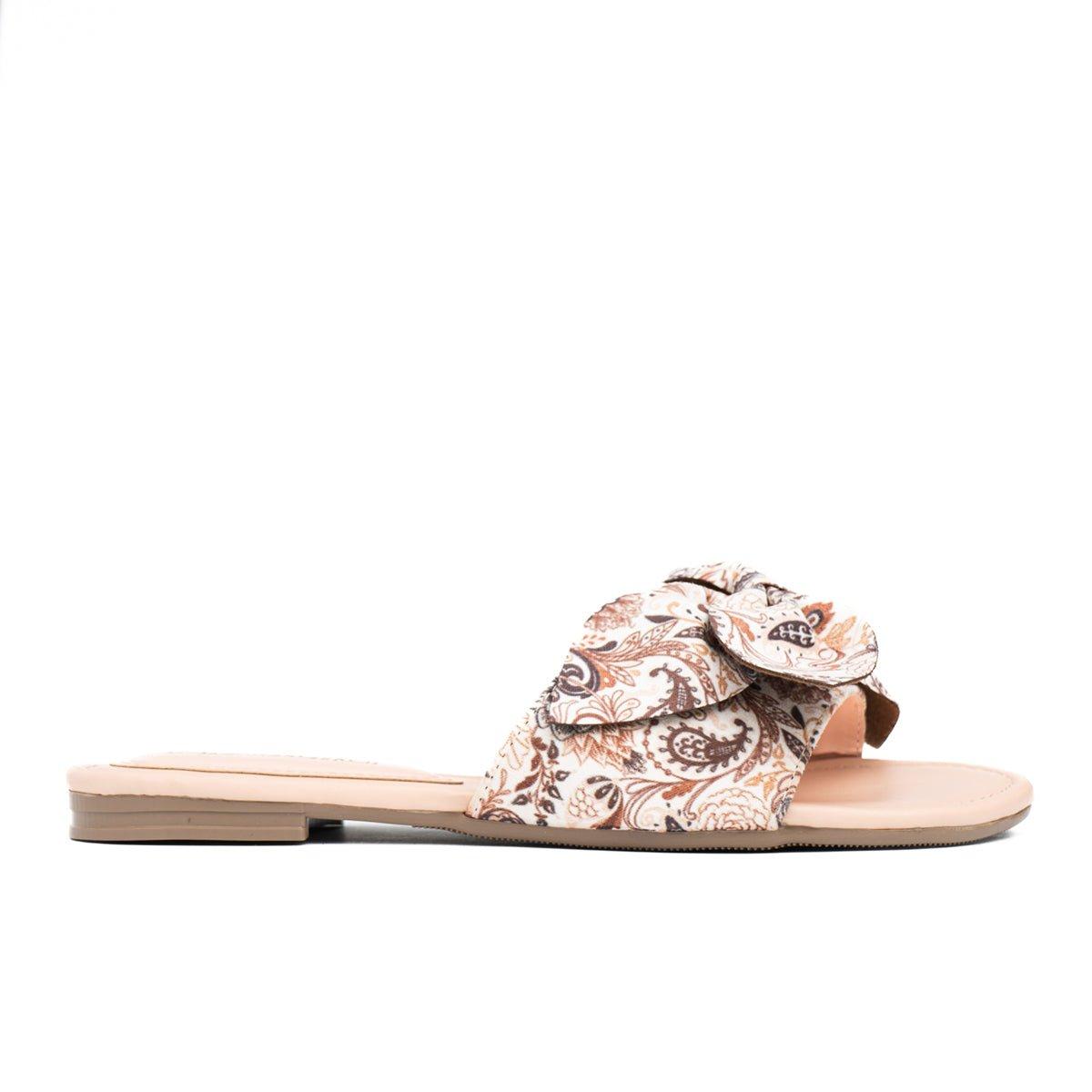 SANDALIAS CASUALES MUJER FLOR FLOREADO BEIGE 2 - 4