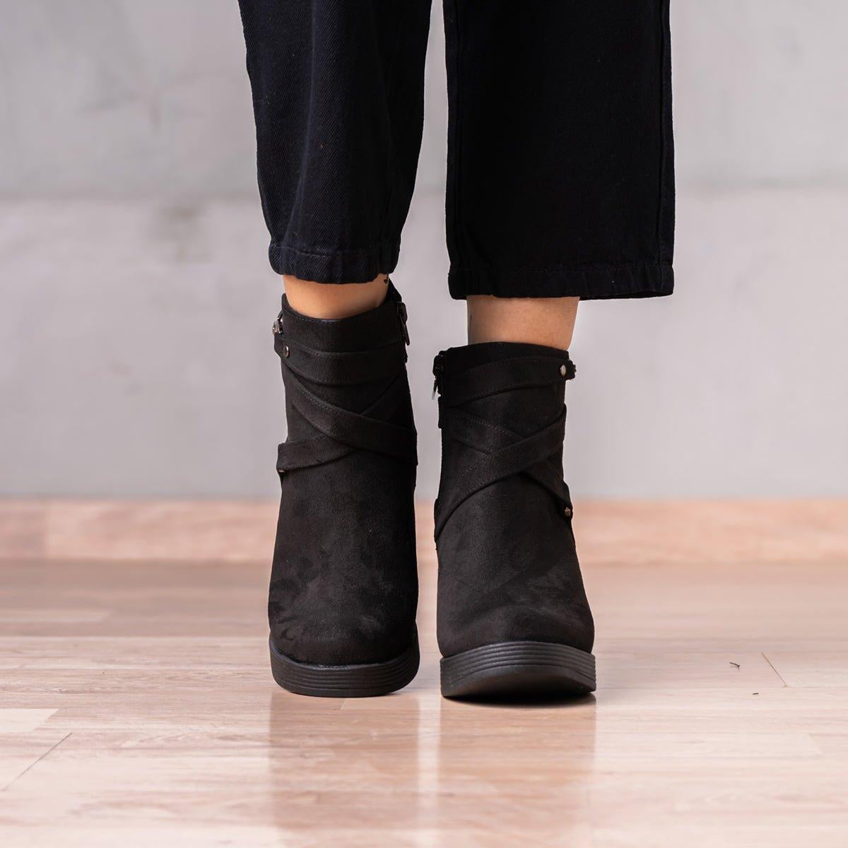 BOTINES MUJER CHAMPETA NEGRO GAMUZA - 2