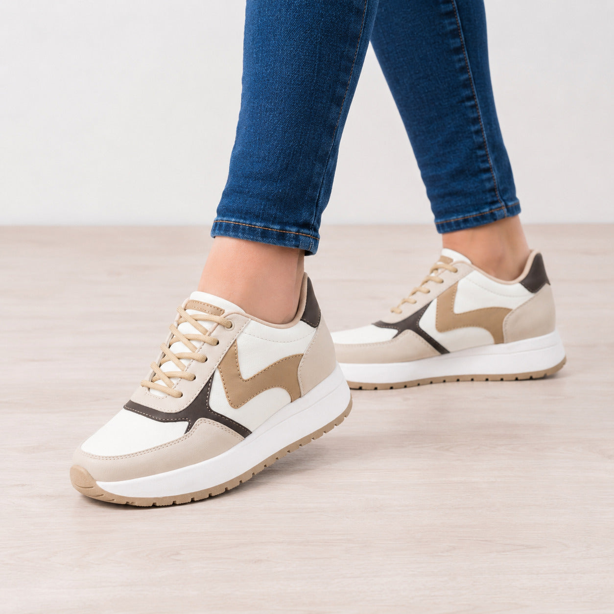 ZAPATILLAS URBANAS MUJER ZIGMA BEIGE - 1