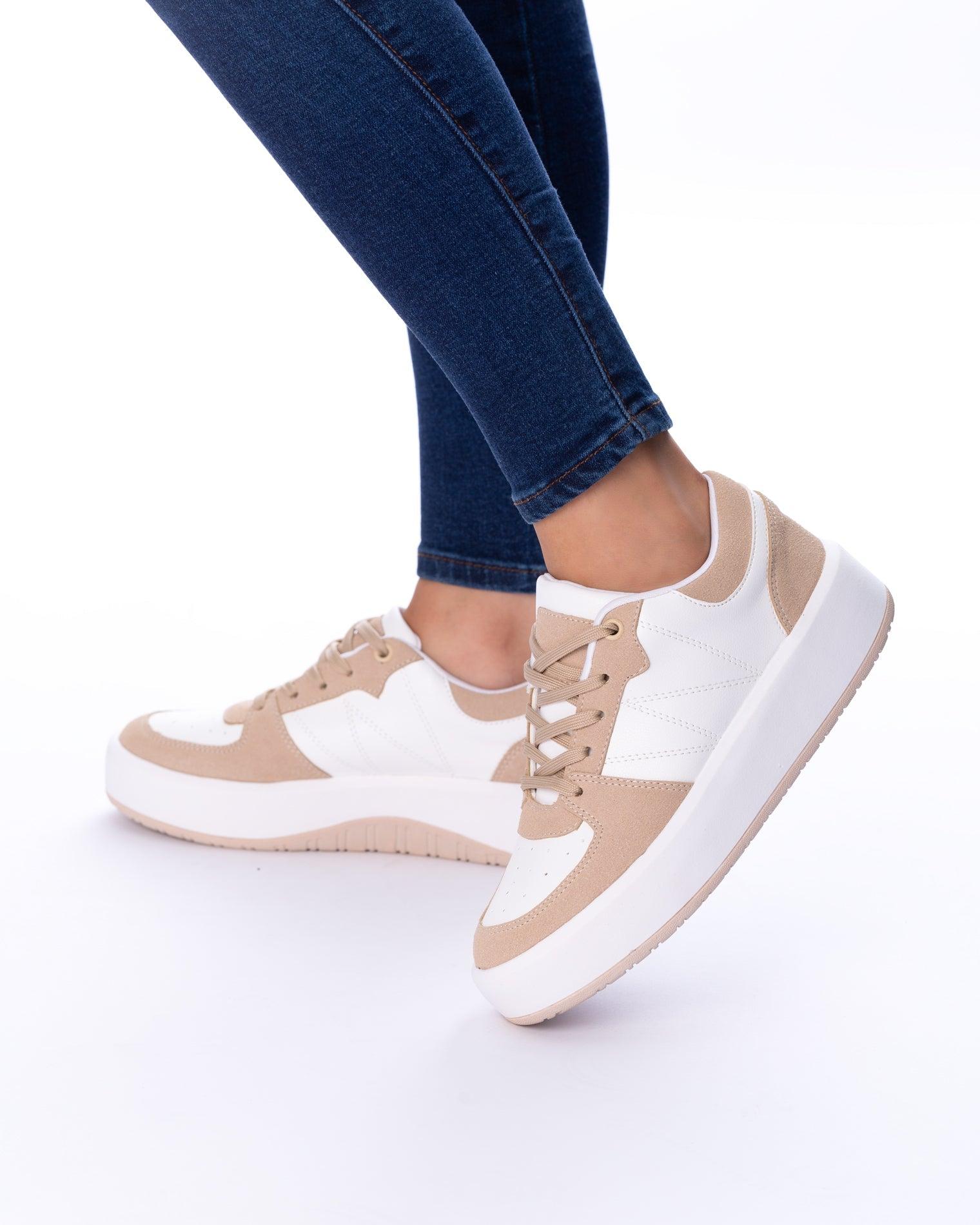 ZAPATILLAS URBANAS MUJER LIEJA BEIGE - 2