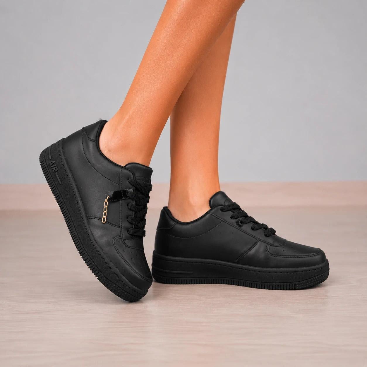 ZAPATILLAS URBANAS MUJER LYON NEGRO - 1