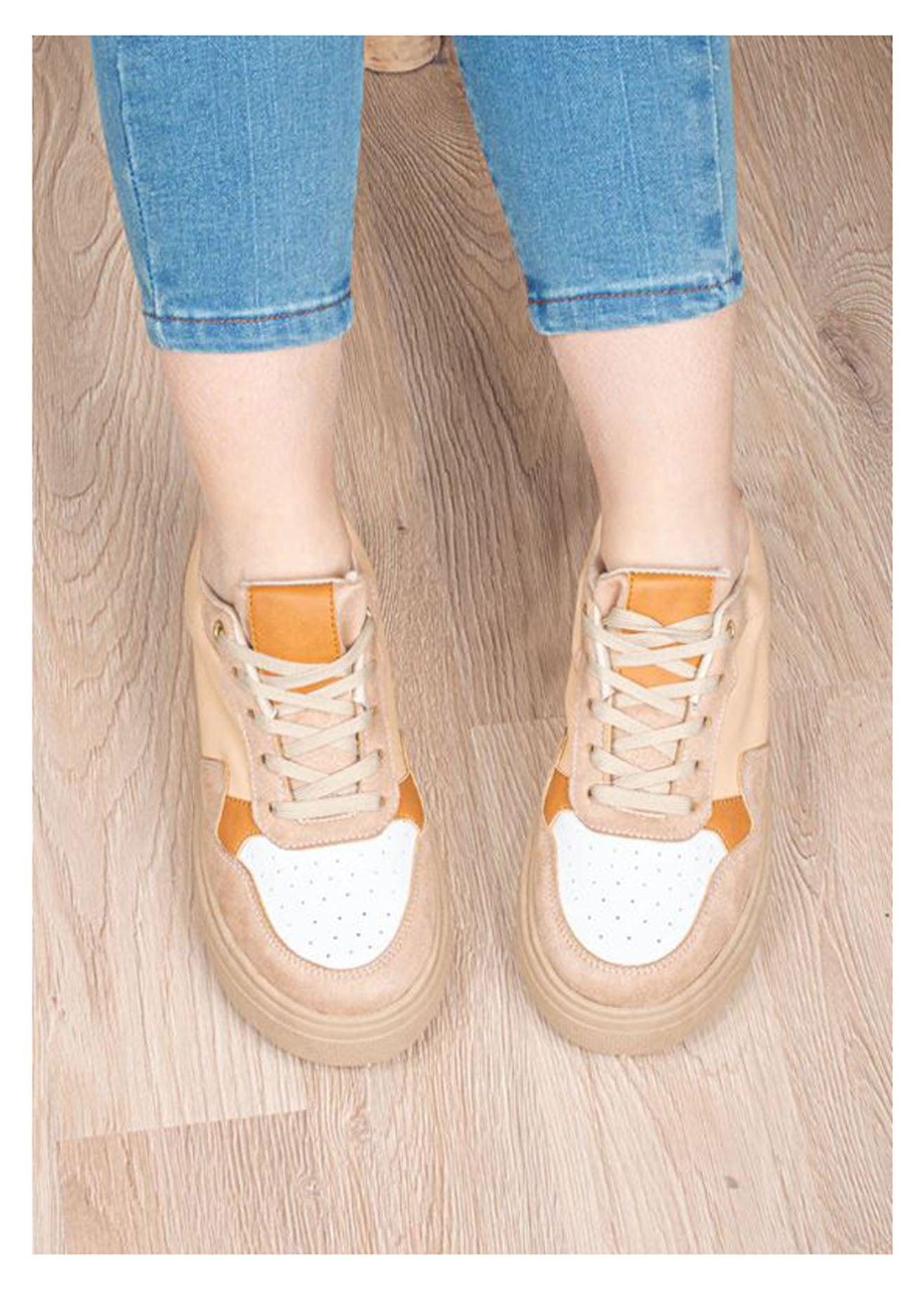 ZAPATILLAS URBANAS MUJER CANCUN BEIGE ROSADO - 2