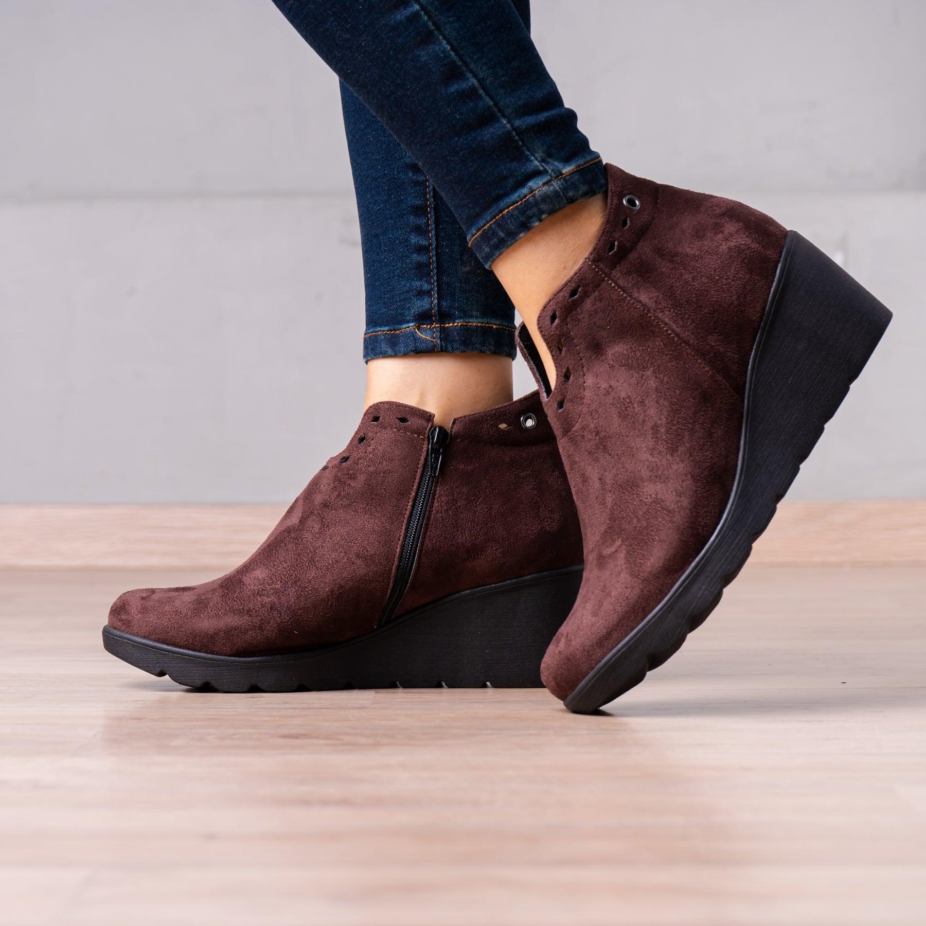 BOTINES MUJER ALTA MARRÓN - 1