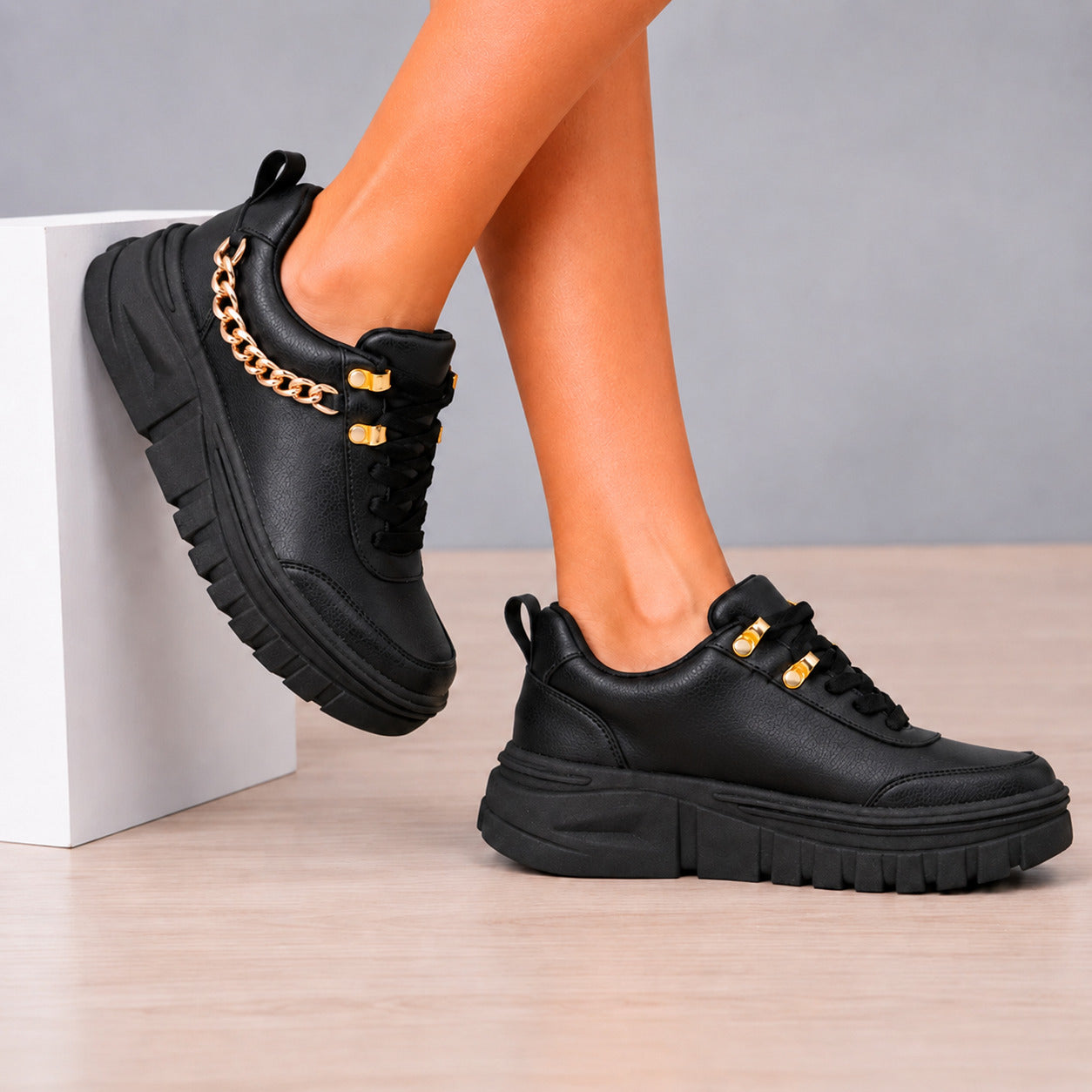 ZAPATILLAS URBANAS MUJER MONTPELIER NEGRO - 1