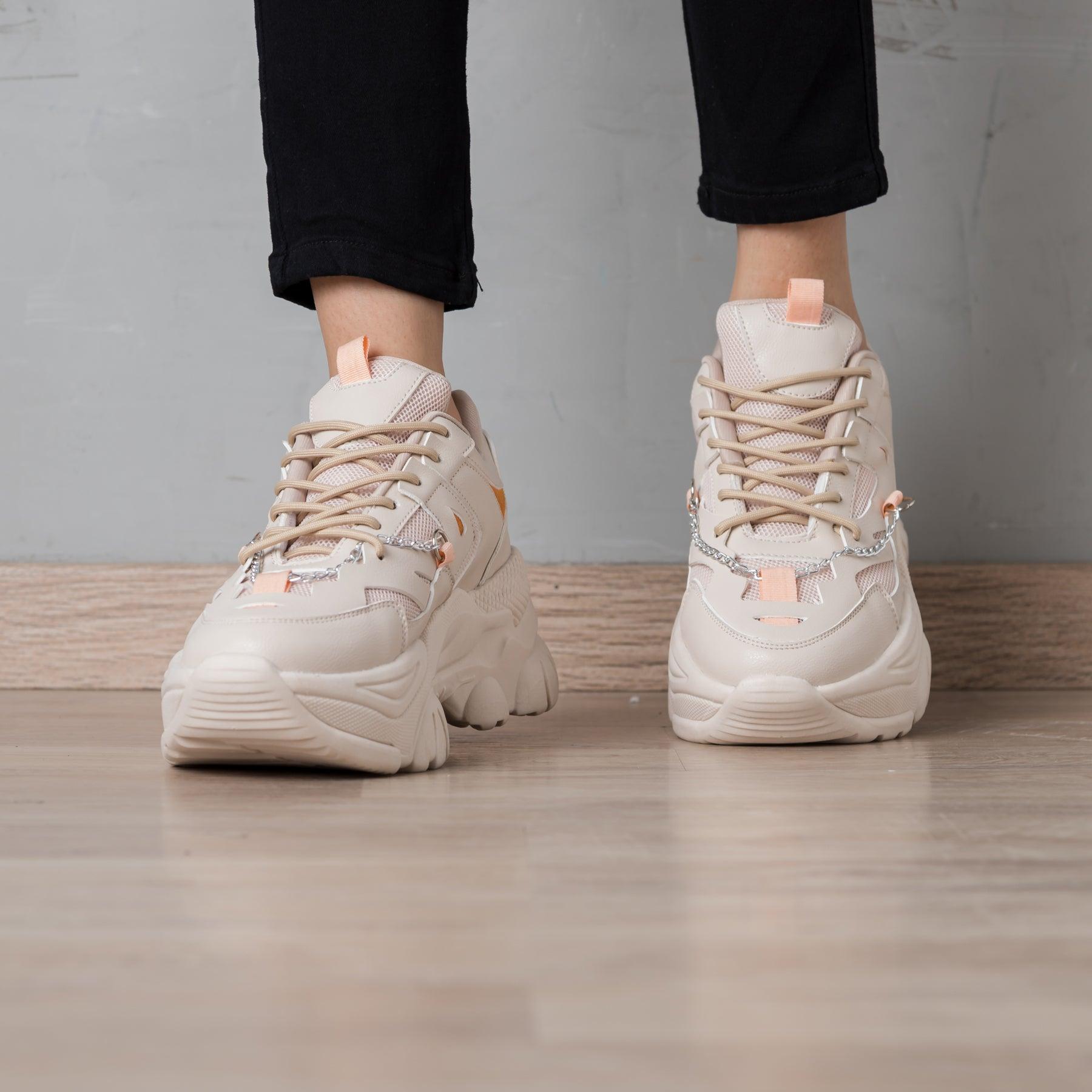 ZAPATILLAS URBANAS MUJER KINGZ BEIGE - 2