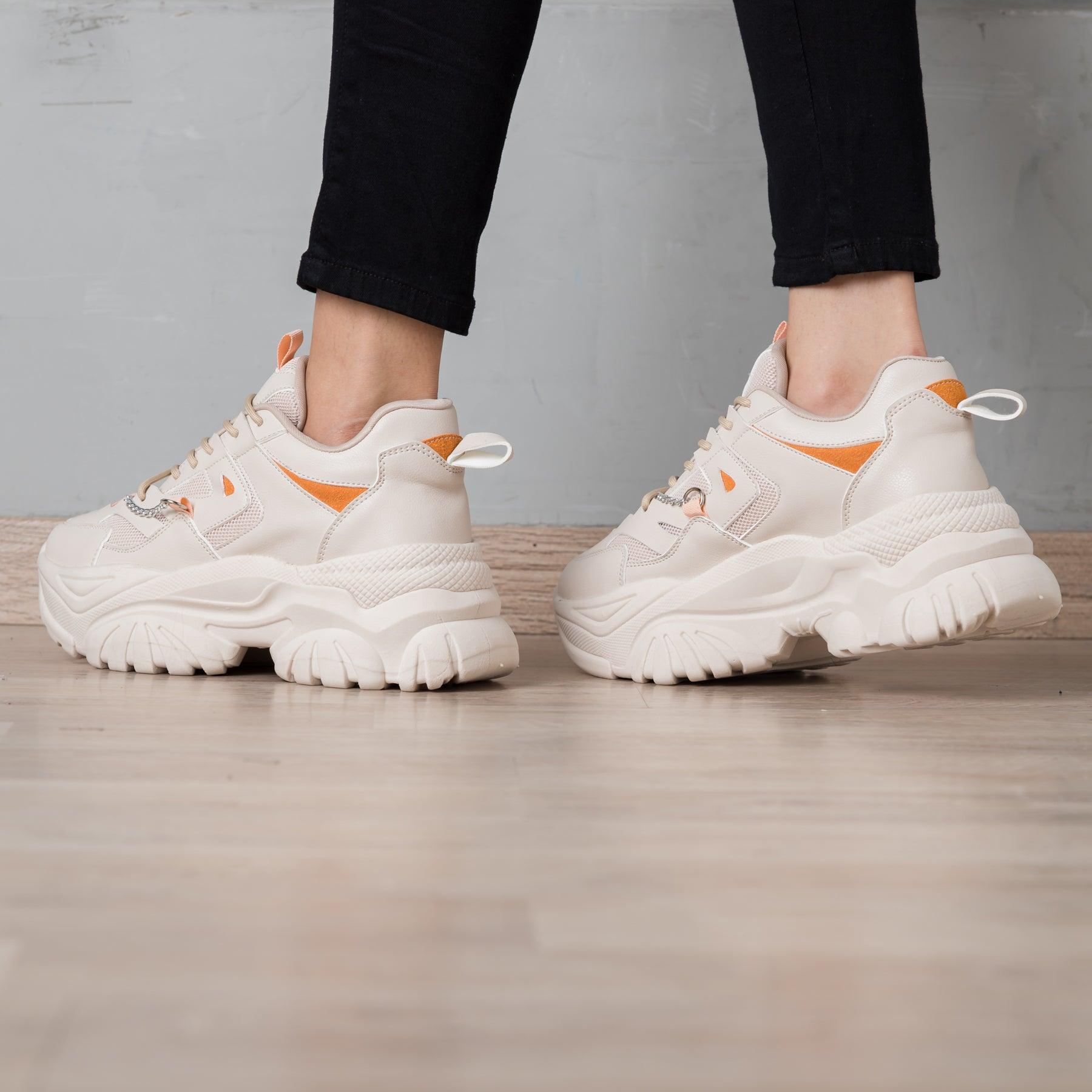 ZAPATILLAS URBANAS MUJER KINGZ BEIGE - 3