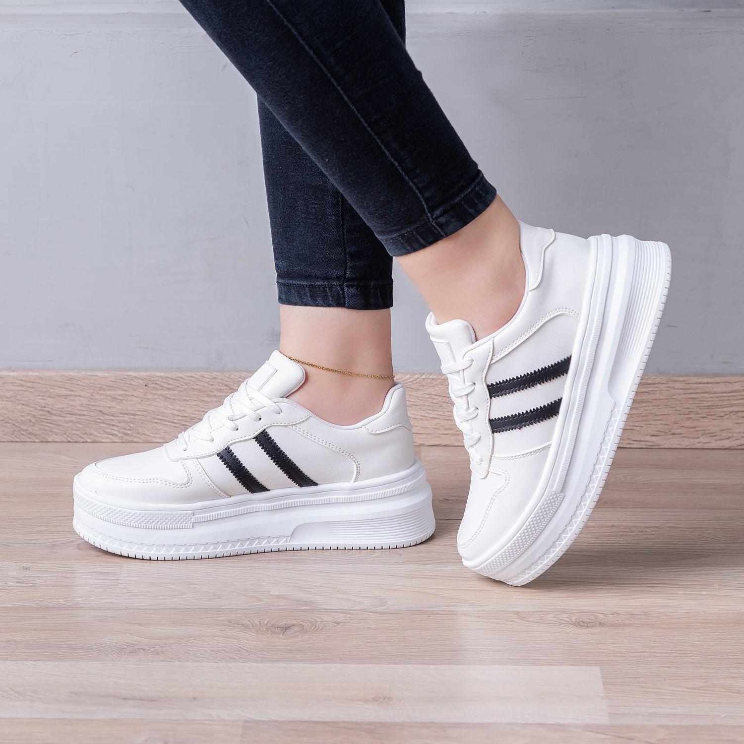 ZAPATILLAS URBANAS MUJER RABAT BLANCO NEGRO - 1