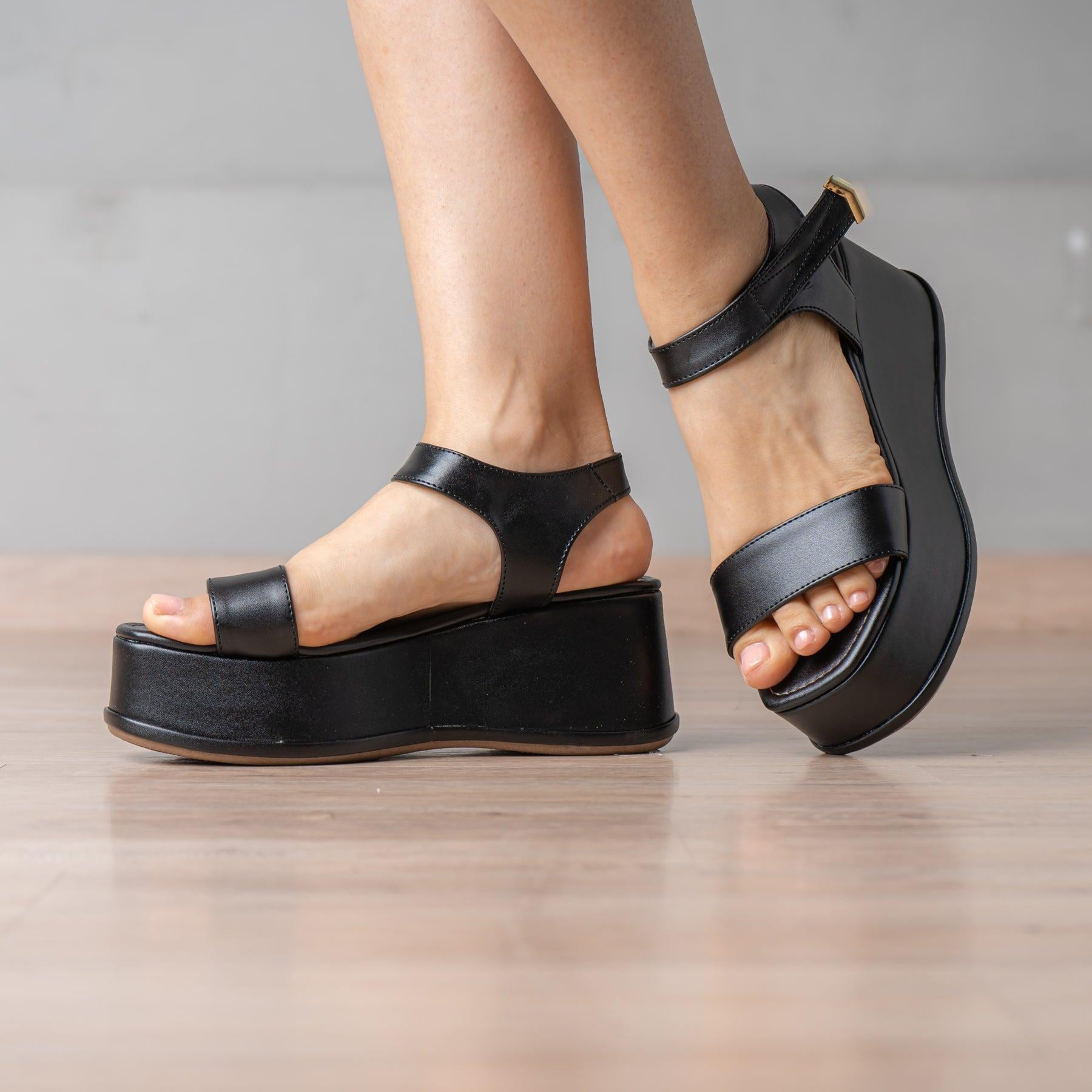 SANDALIAS CASUALES MUJER ROBINA NEGRO - 1
