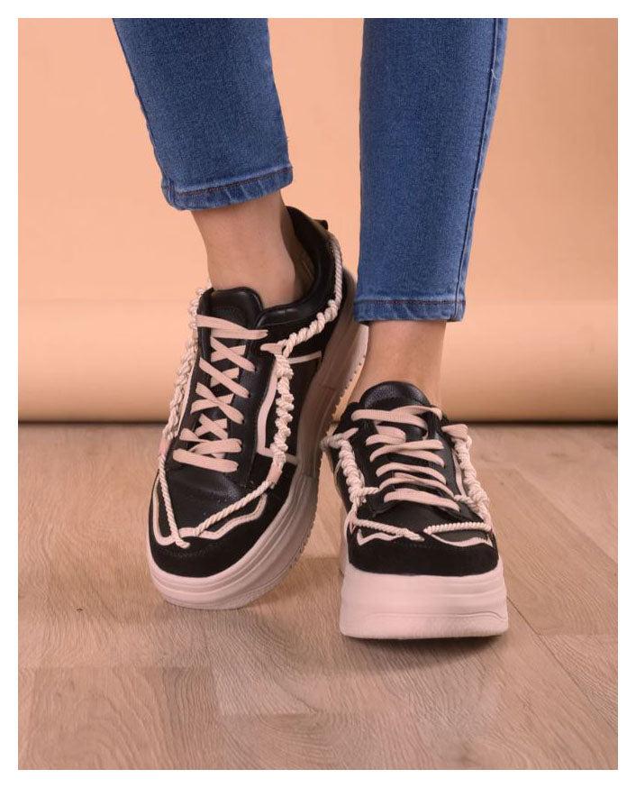 ZAPATILLAS URBANAS MUJER LIZ NEGRO - 2