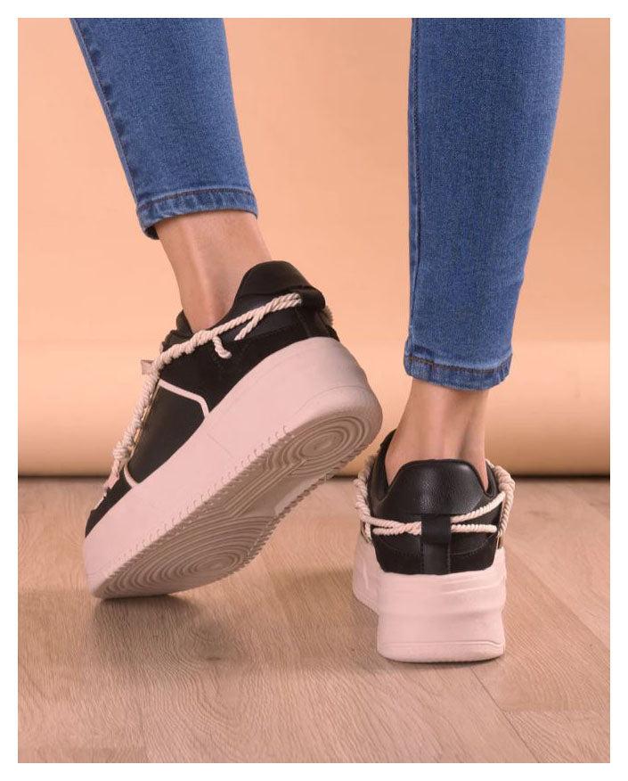 ZAPATILLAS URBANAS MUJER LIZ NEGRO - 3