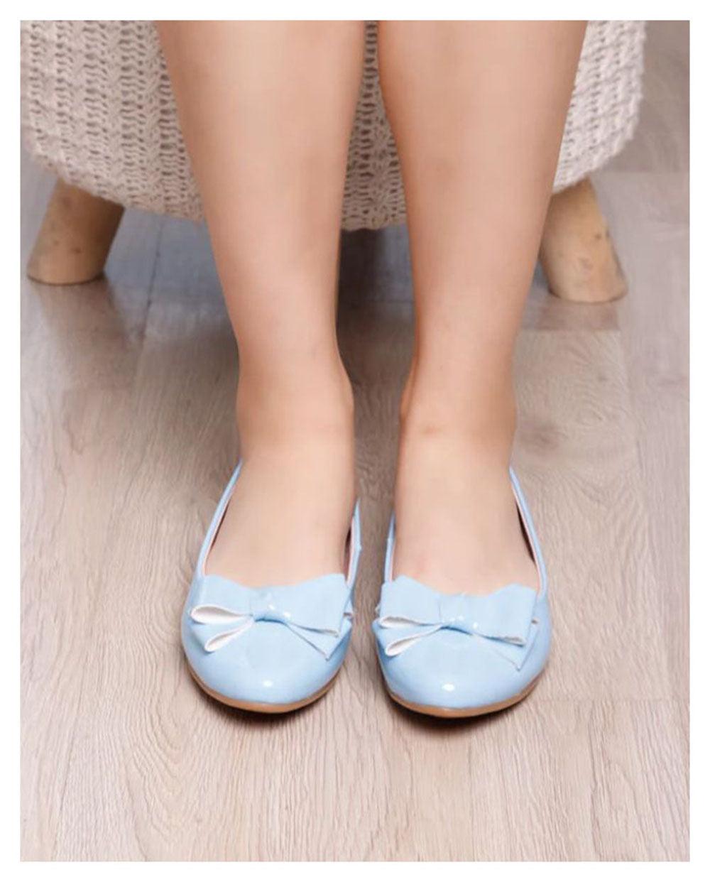 BALLERINAS MUJER CORBATA CELESTE - 2