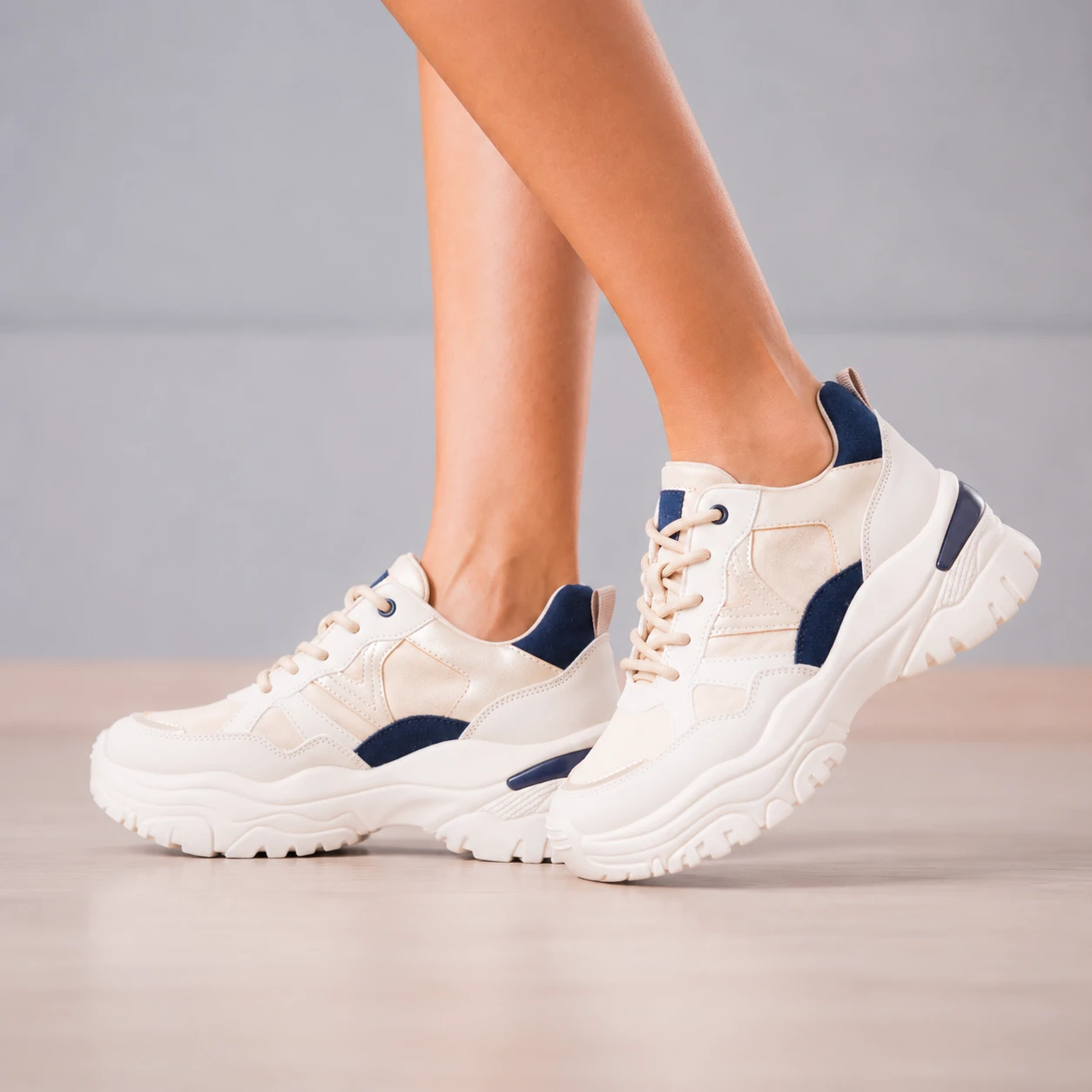 ZAPATILLAS URBANAS MUJER MILAN BEIGE - 1