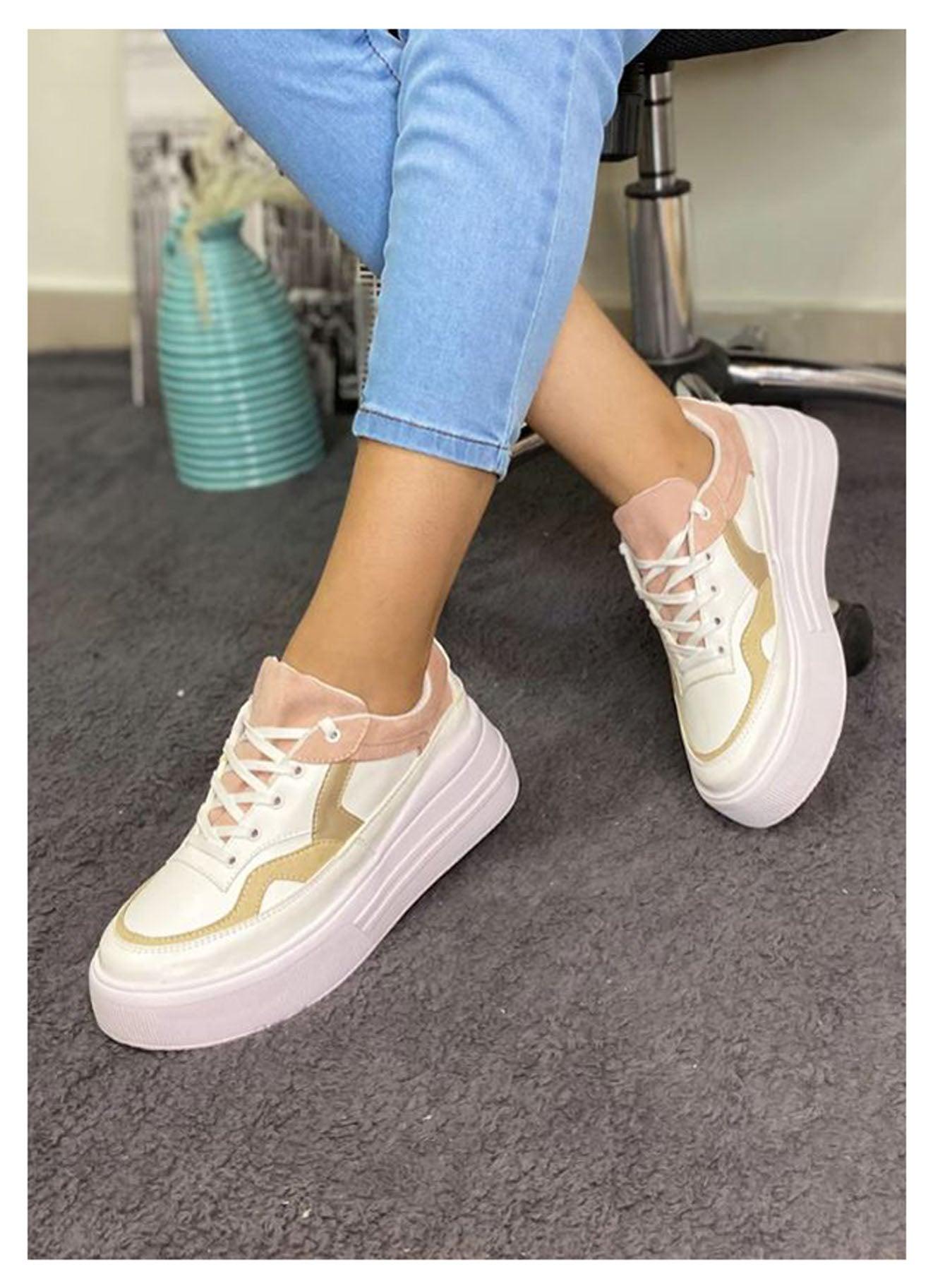 ZAPATILLAS URBANAS MUJER COLORADO ROSADO BEIGE - 2