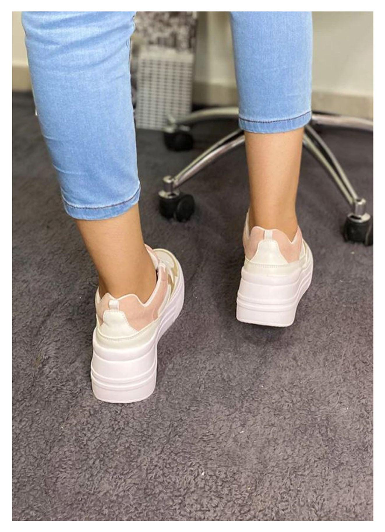 ZAPATILLAS URBANAS MUJER COLORADO ROSADO BEIGE - 3