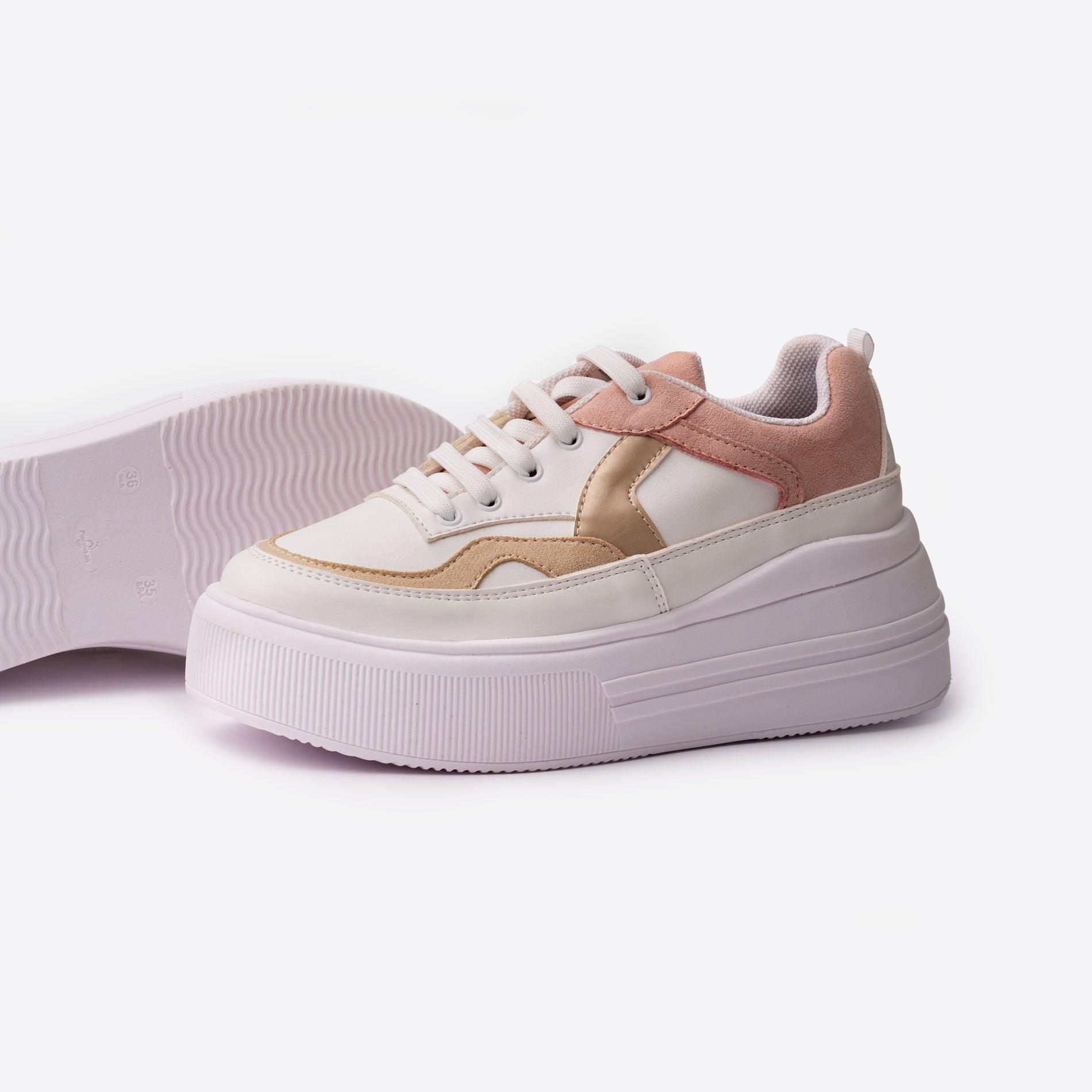 ZAPATILLAS URBANAS MUJER COLORADO ROSADO BEIGE - 4