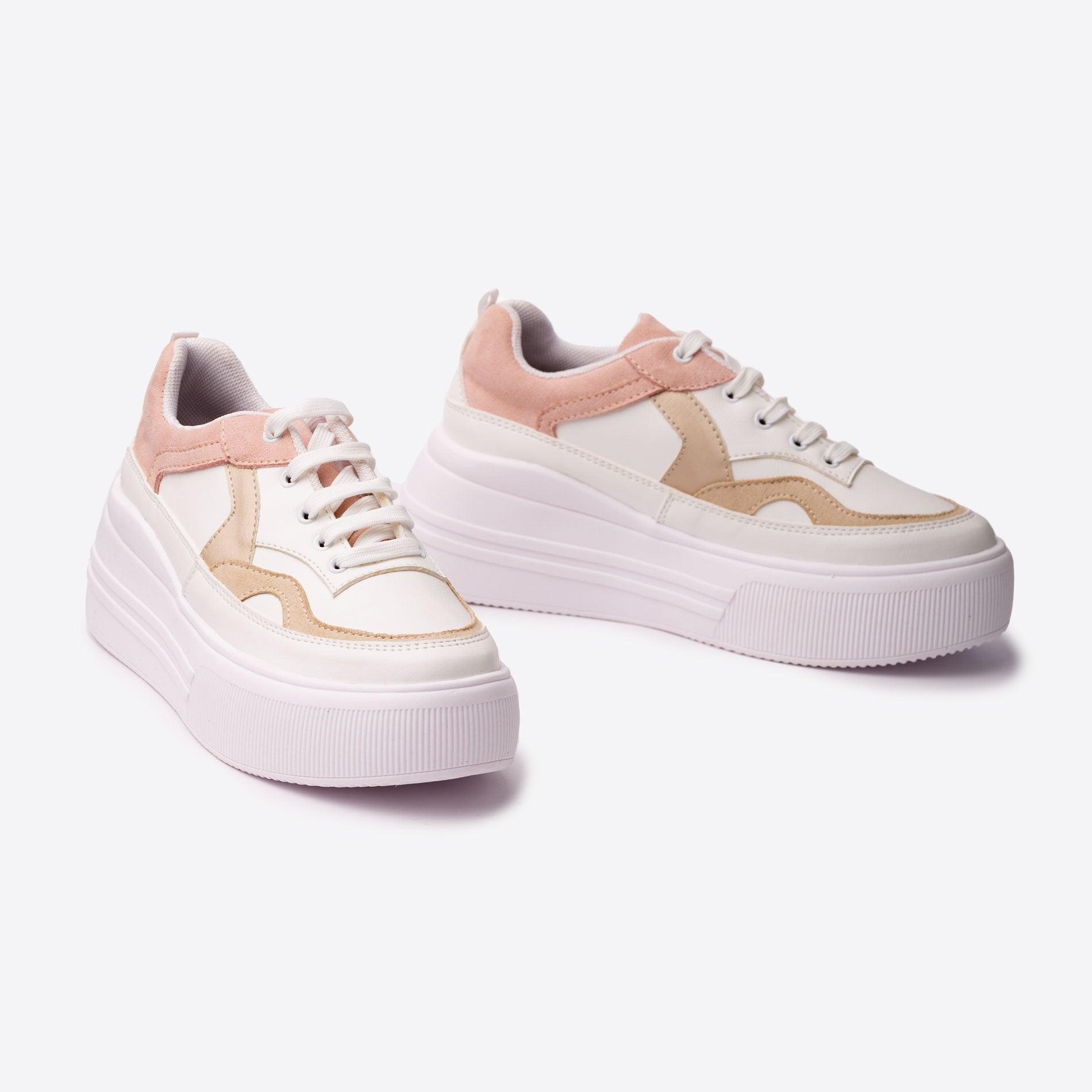 ZAPATILLAS URBANAS MUJER COLORADO ROSADO BEIGE - 5