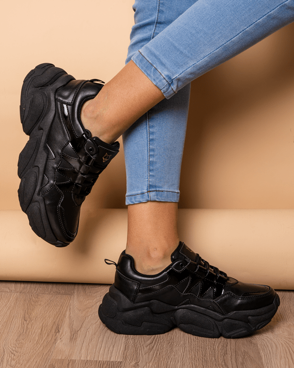 ZAPATILLAS URBANAS MUJER LEXUS NEGRO CHAROL - 1