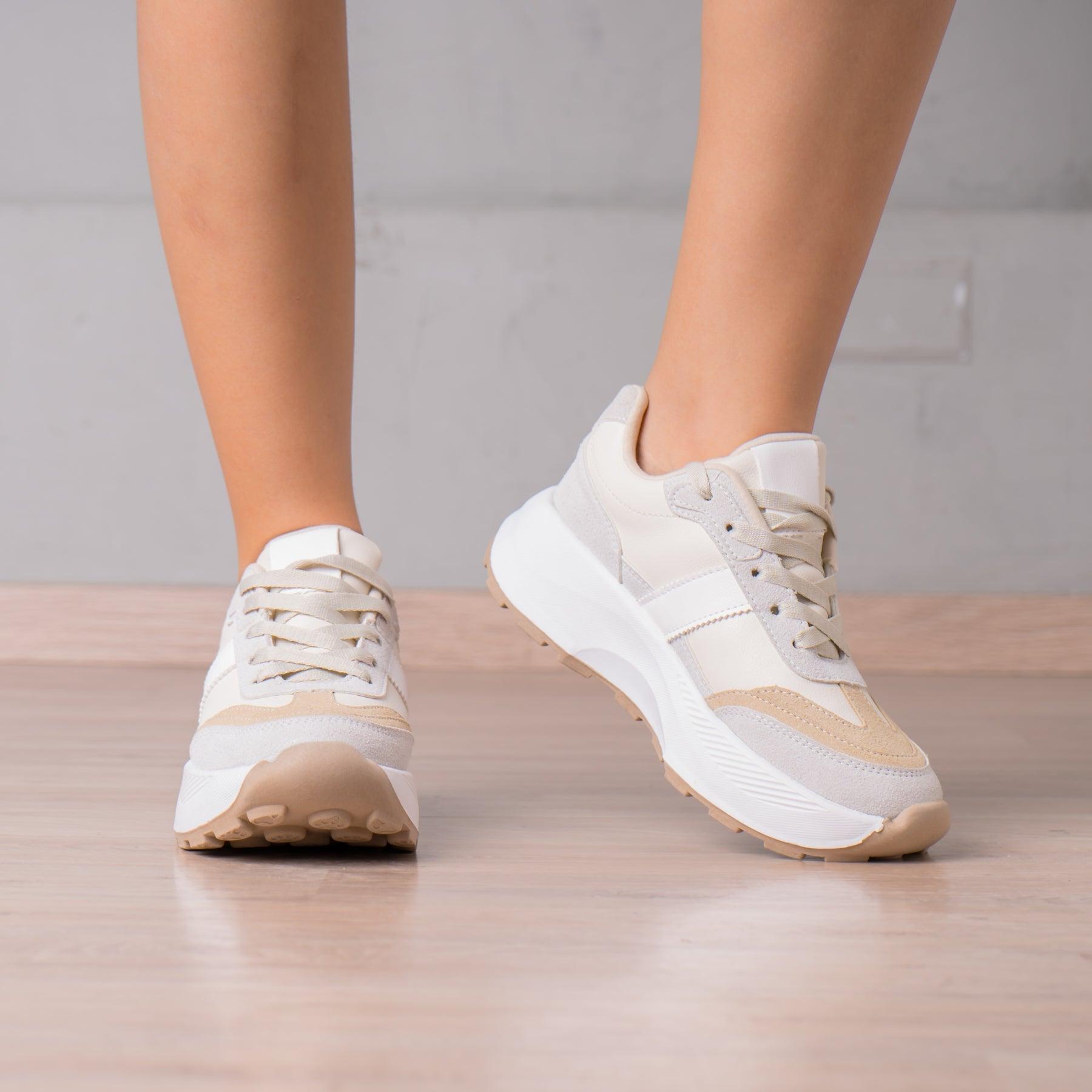 ZAPATILLAS URBANAS MUJER BERZOBIT BEIGE - 2
