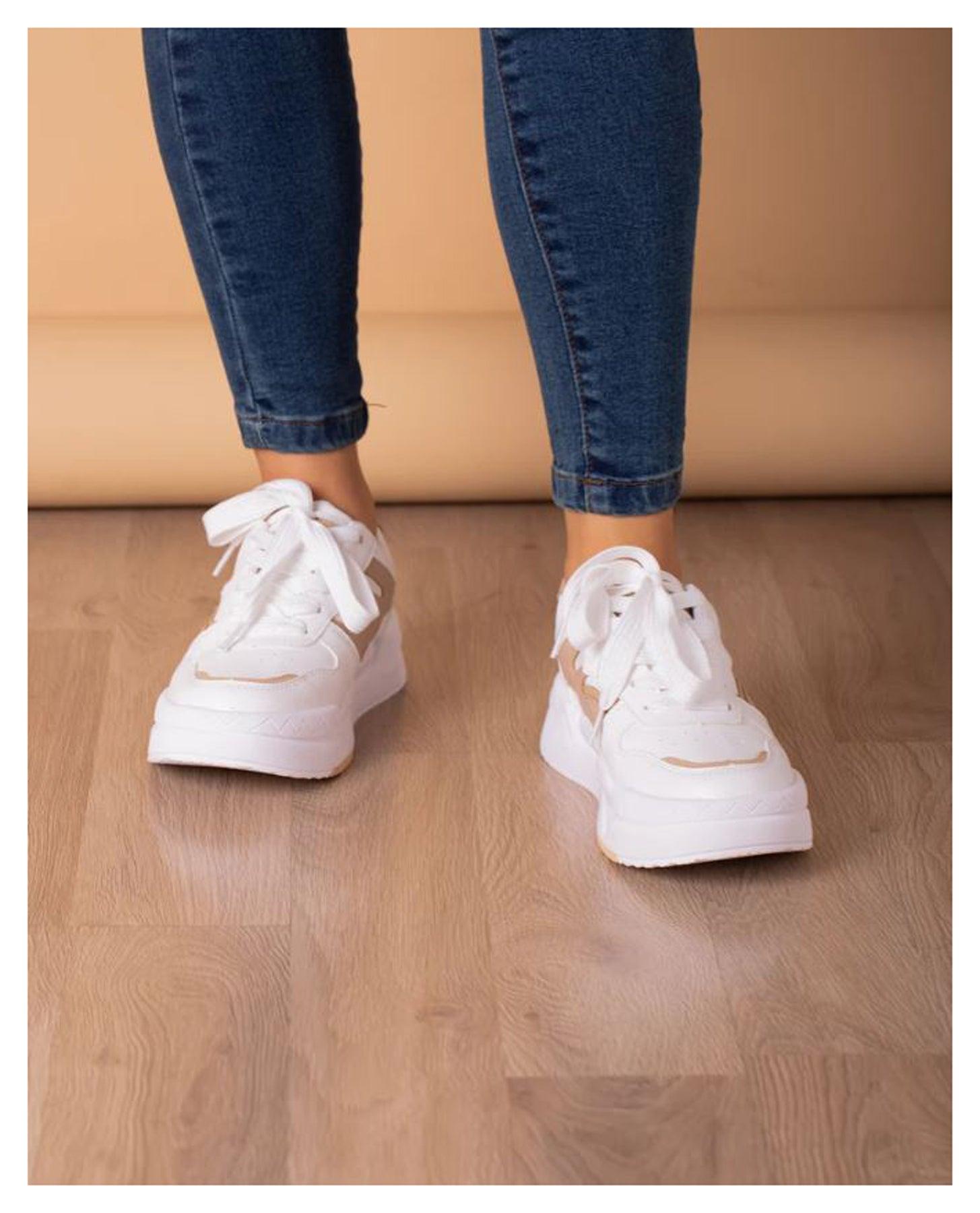 ZAPATILLAS URBANAS MUJER TROYES BEIGE - 2