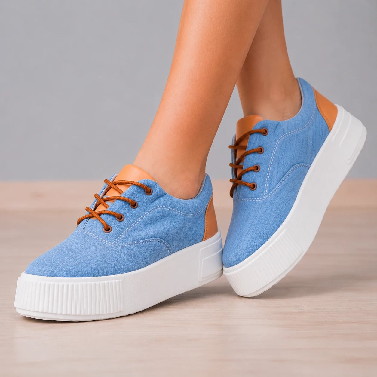 ZAPATILLAS URBANAS MUJER INTERLAGOS CELESTE - 5