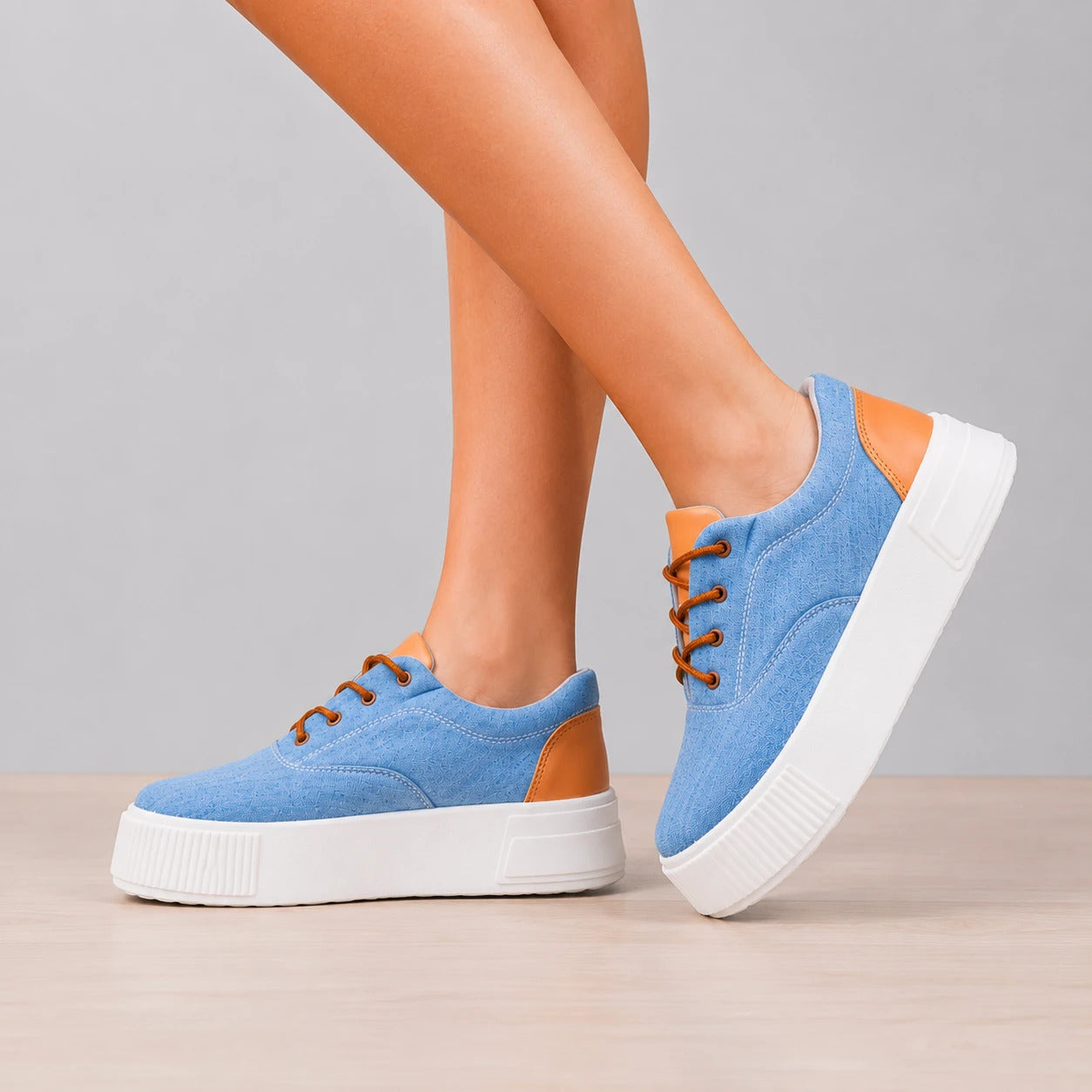 ZAPATILLAS URBANAS MUJER INTERLAGOS CELESTE - 6