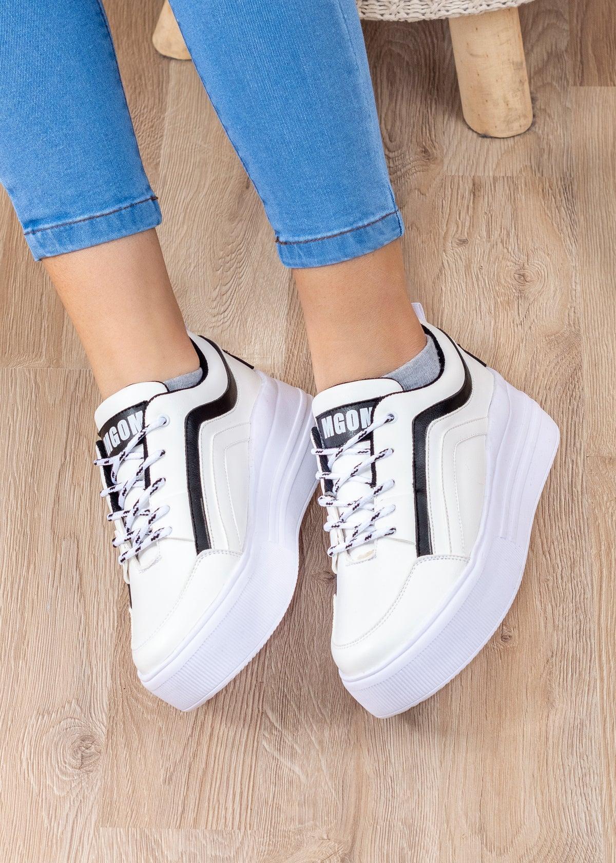 ZAPATILLAS URBANAS MUJER ARIZONA BLANCO Y NEGRO - 5