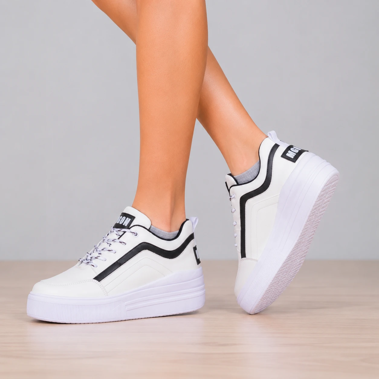 ZAPATILLAS URBANAS MUJER ARIZONA BLANCO Y NEGRO - 6
