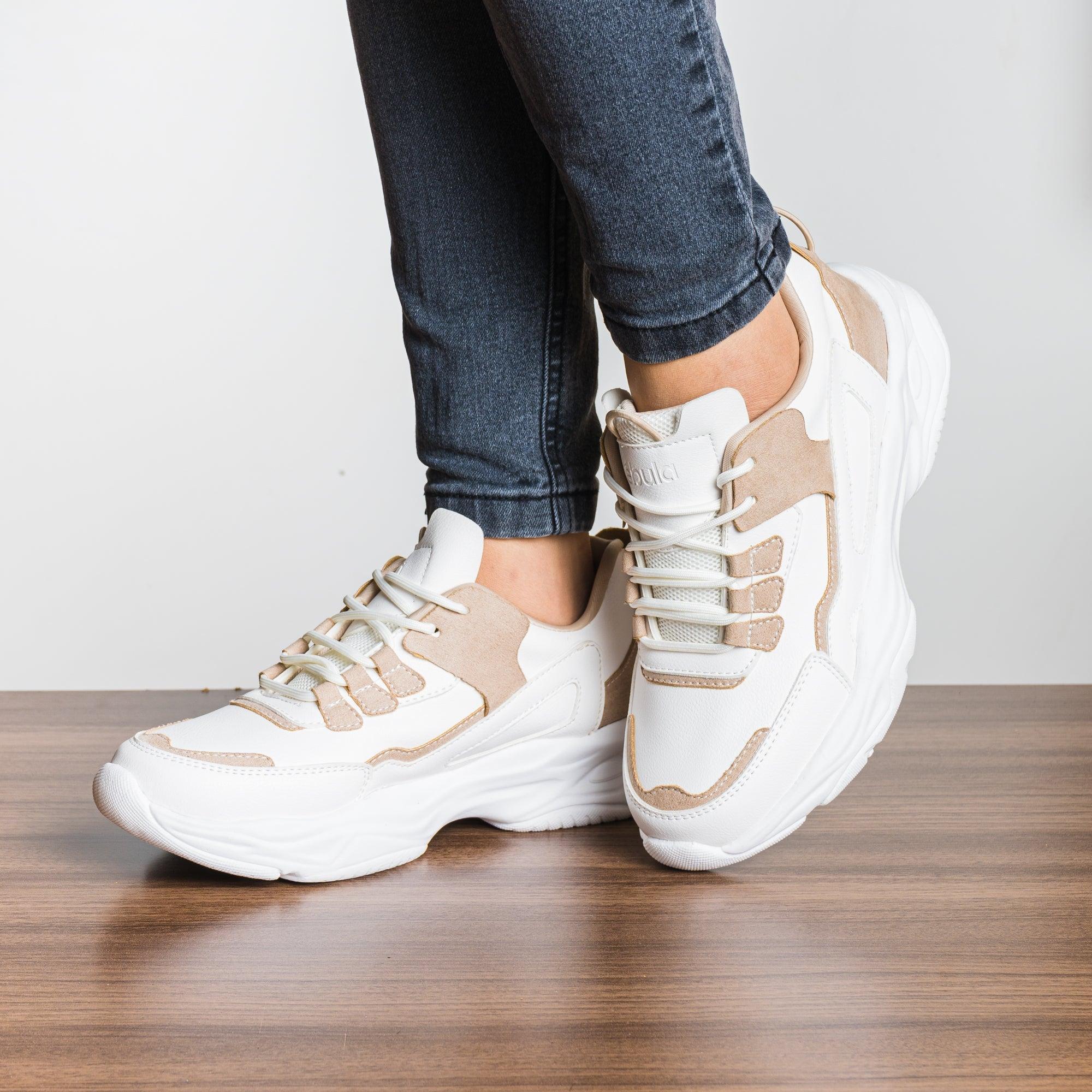 ZAPATILLAS URBANAS MUJER LESLY BEIGE - 1