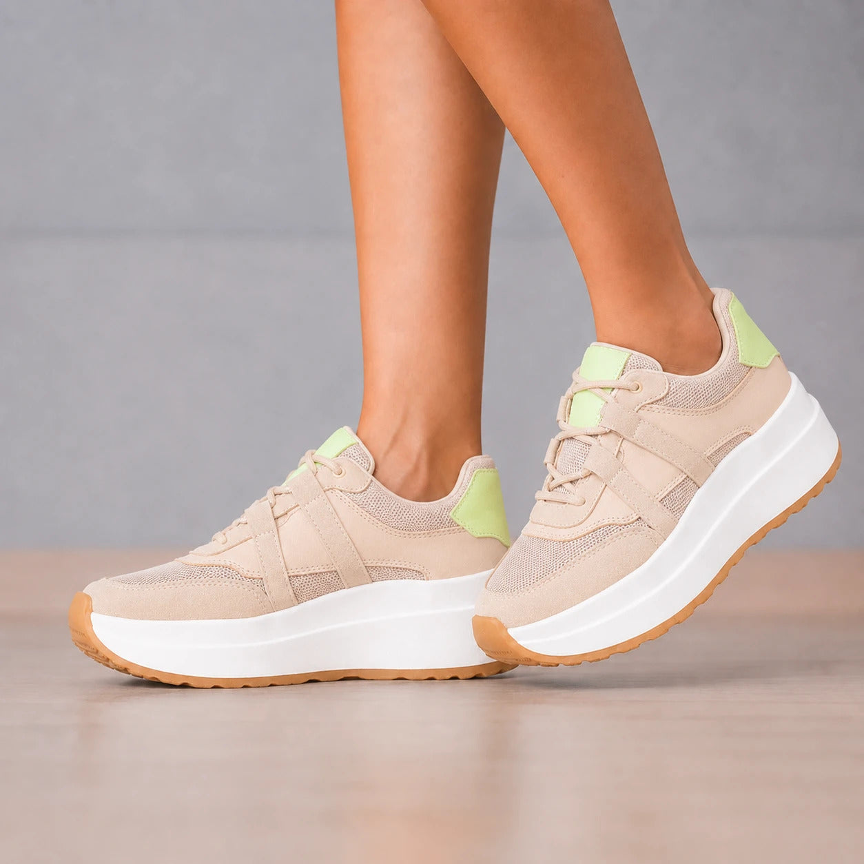 ZAPATILLAS URBANAS MUJER MALINAS BEIGE - 1