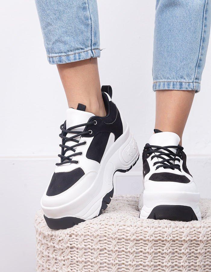 ZAPATILLAS URBANAS MUJER WOLF BLANCO CON NEGRO - 1