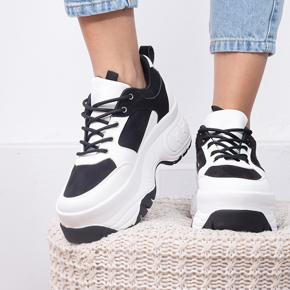 ZAPATILLAS URBANAS MUJER WOLF BLANCO CON NEGRO - 2