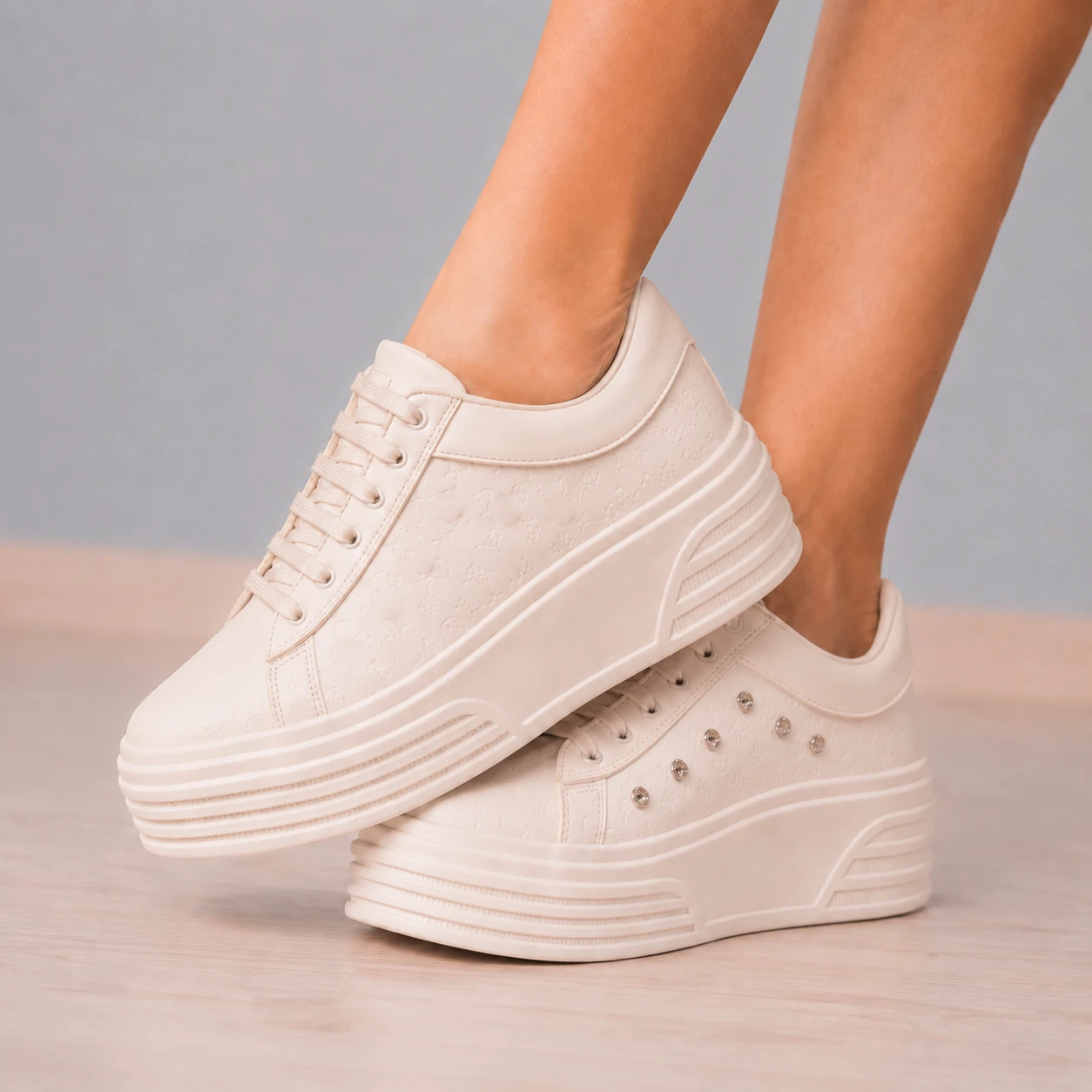 ZAPATILLAS URBANAS MUJER ADELAYDE BEIGE - 1
