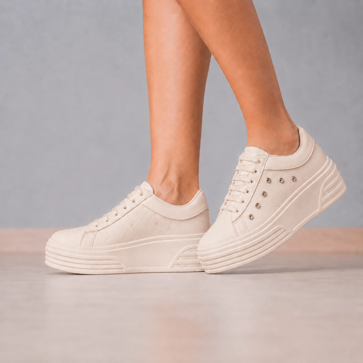 ZAPATILLAS URBANAS MUJER ADELAYDE BEIGE - 6