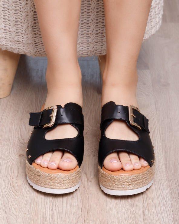 SANDALIAS CASUALES MUJER SERENA NEGRO - 1