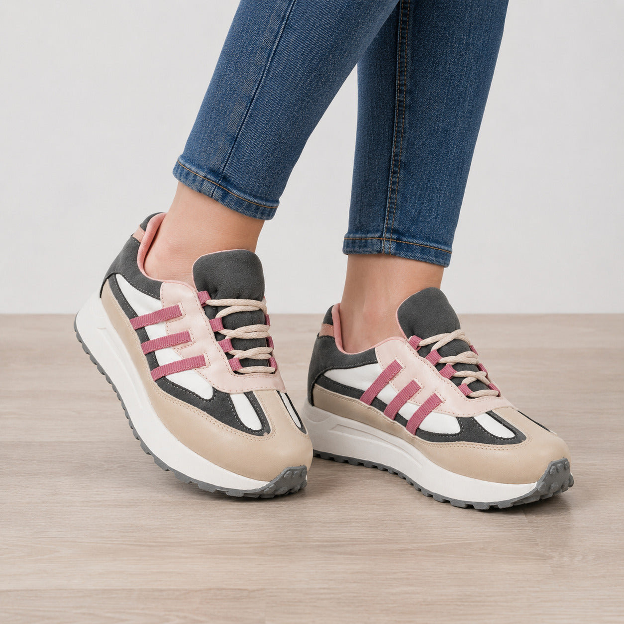 ZAPATILLAS URBANAS MUJER VALENGIA ROSADO - 1
