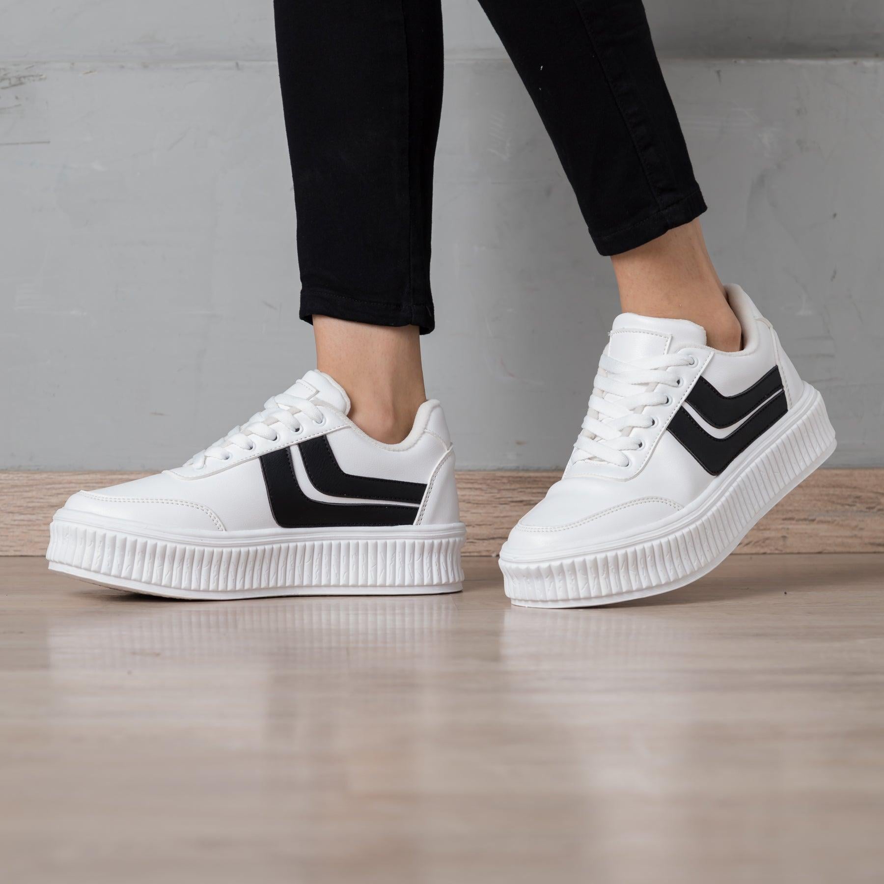 ZAPATILLAS URBANAS MUJER DWANSY BLANCO NEGRO - 1